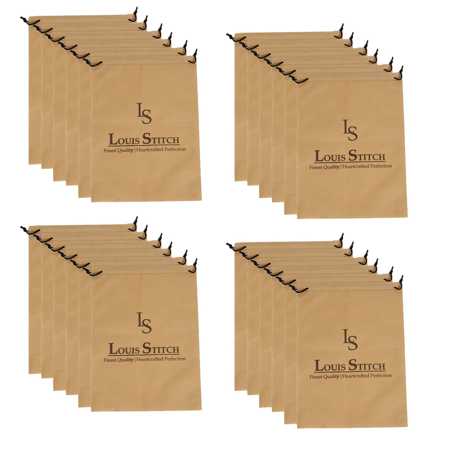  Non Woven Shoe Bag Pack Of  24 Beige Plain