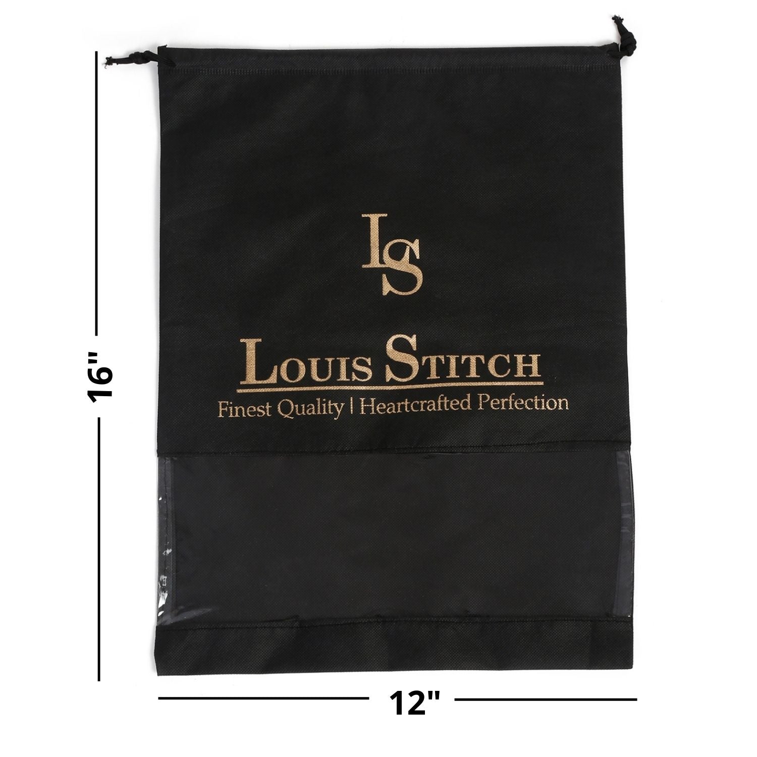 Non Woven Shoe Bag Pack Of  10 Black See-Thru