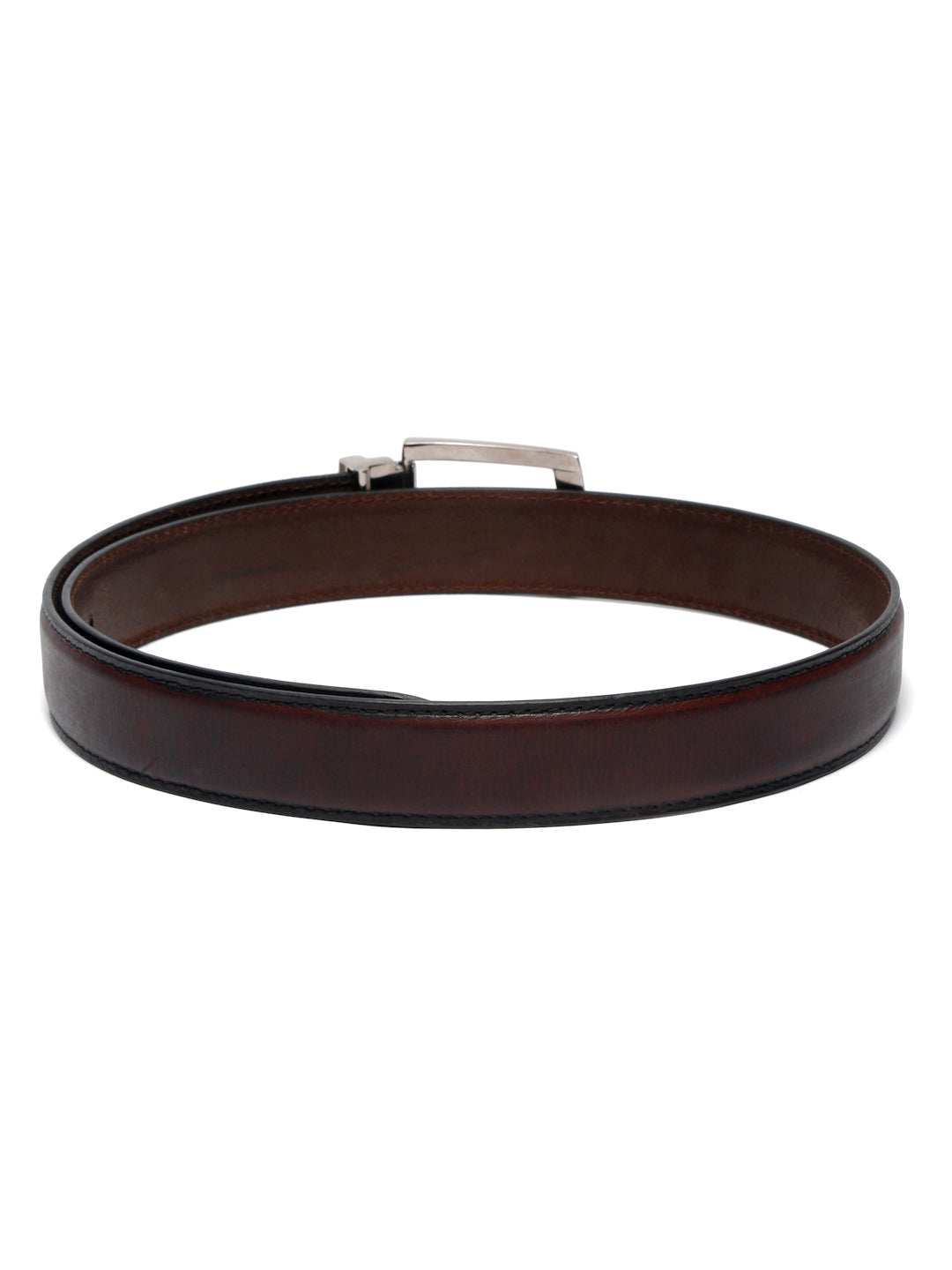 LOUIS STITCH Men's Rust Brown Italian Raw Leather Belt Premium Hand Padded Casual Belts for Men