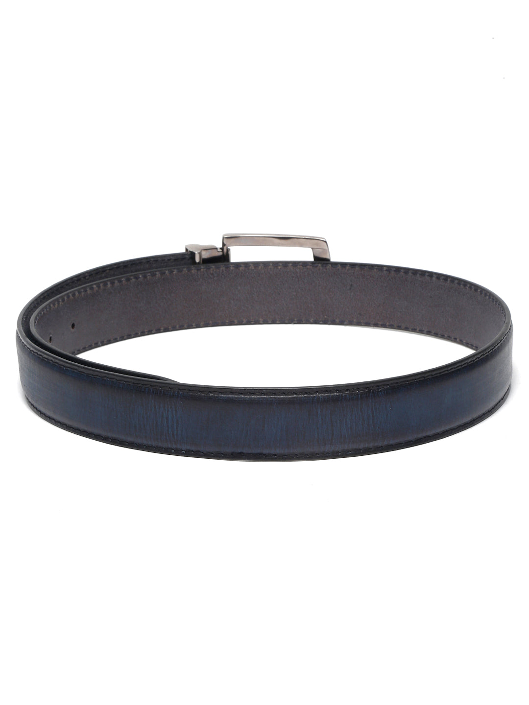 LOUIS STITCH Men's Prussian Blue Italian Raw Leather Belt Premium Hand Padded Casual Belts for Men