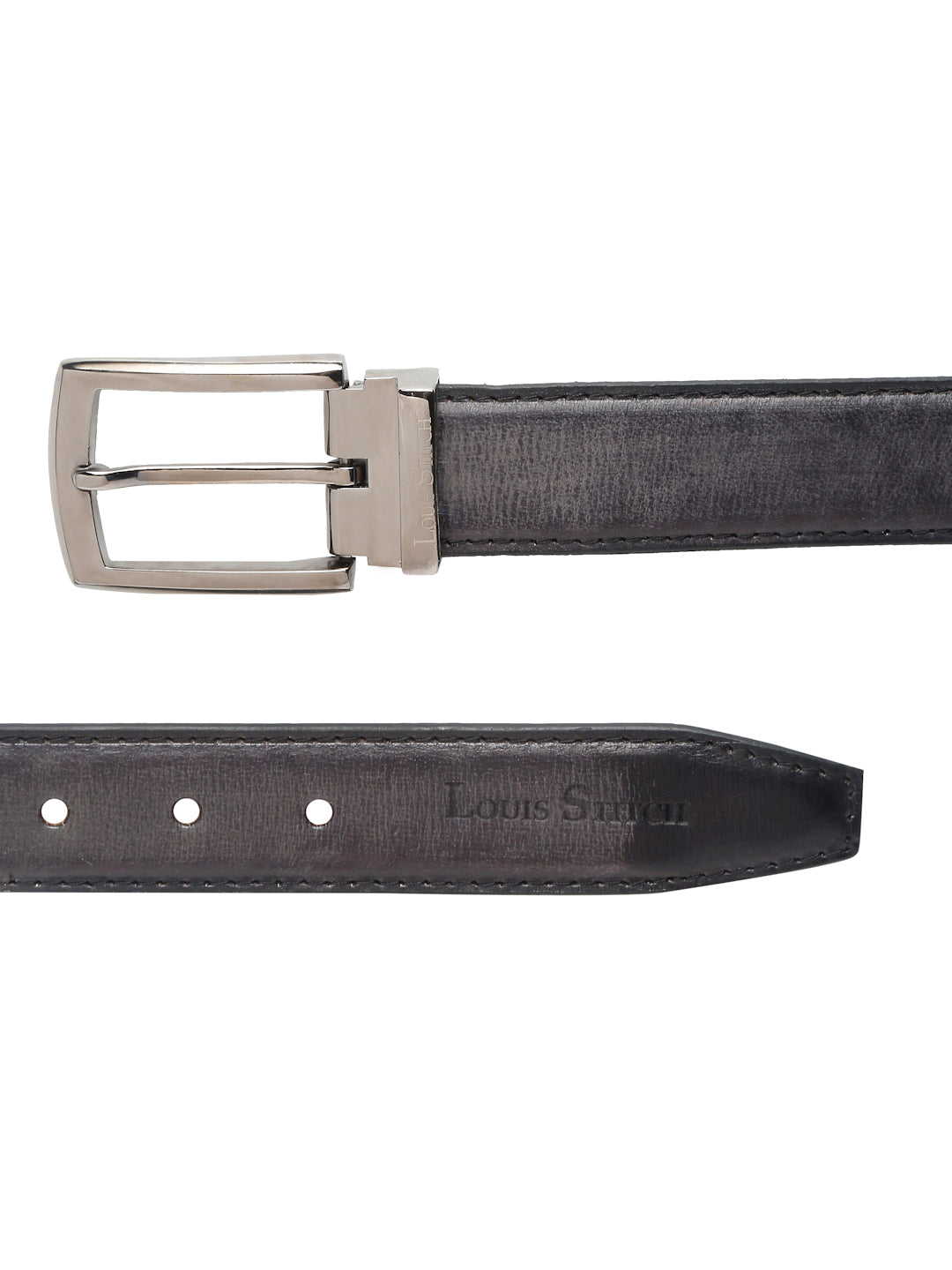 LOUIS STITCH Men's Olive Black Italian Raw Leather Belt Premium Hand Padded Casual Belts for Men