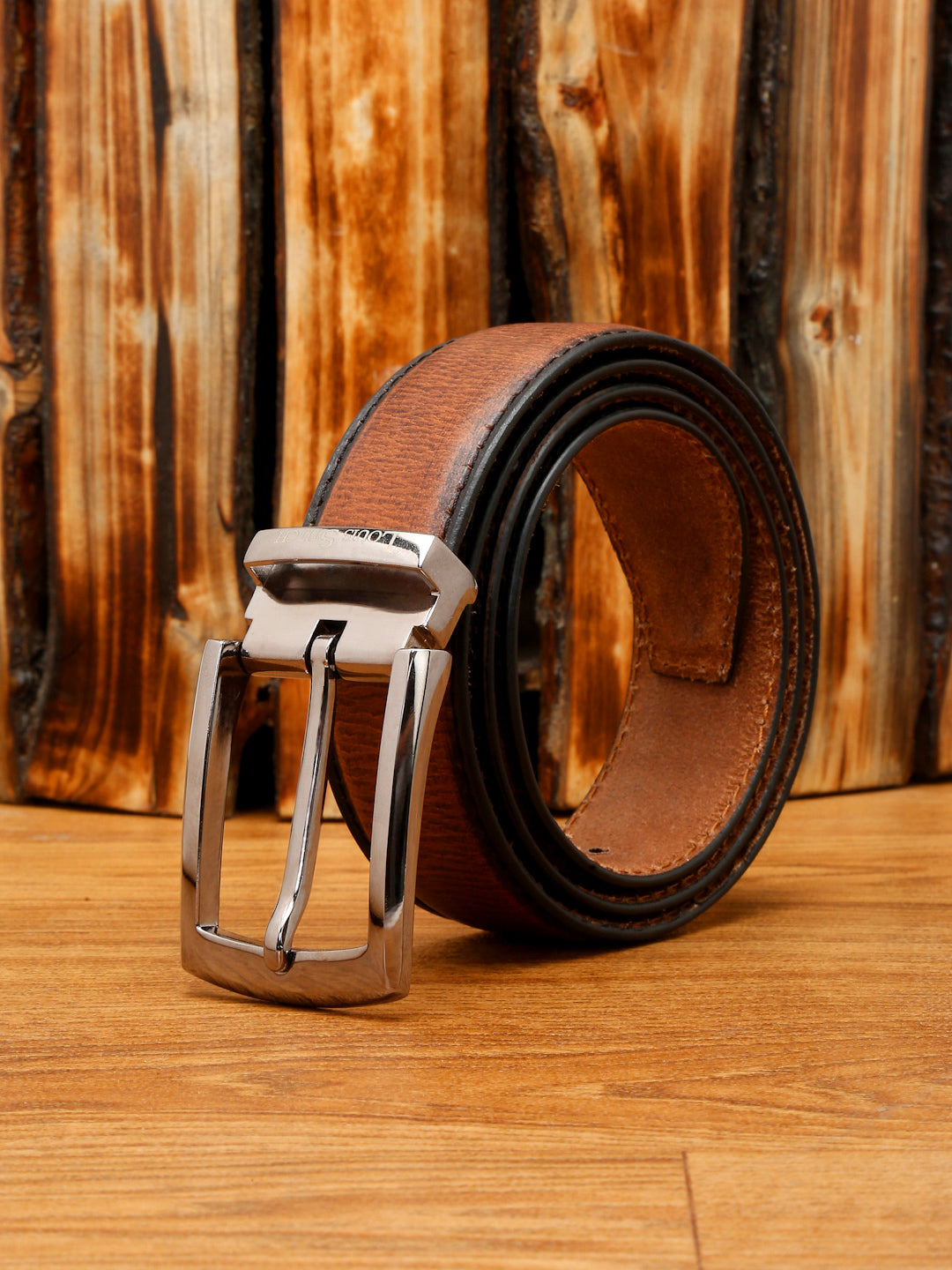 Cigar Brown LOUIS STITCH Men's Cigar Brown Italian Raw Leather Belt Premium Hand Padded Casual Belts for Men