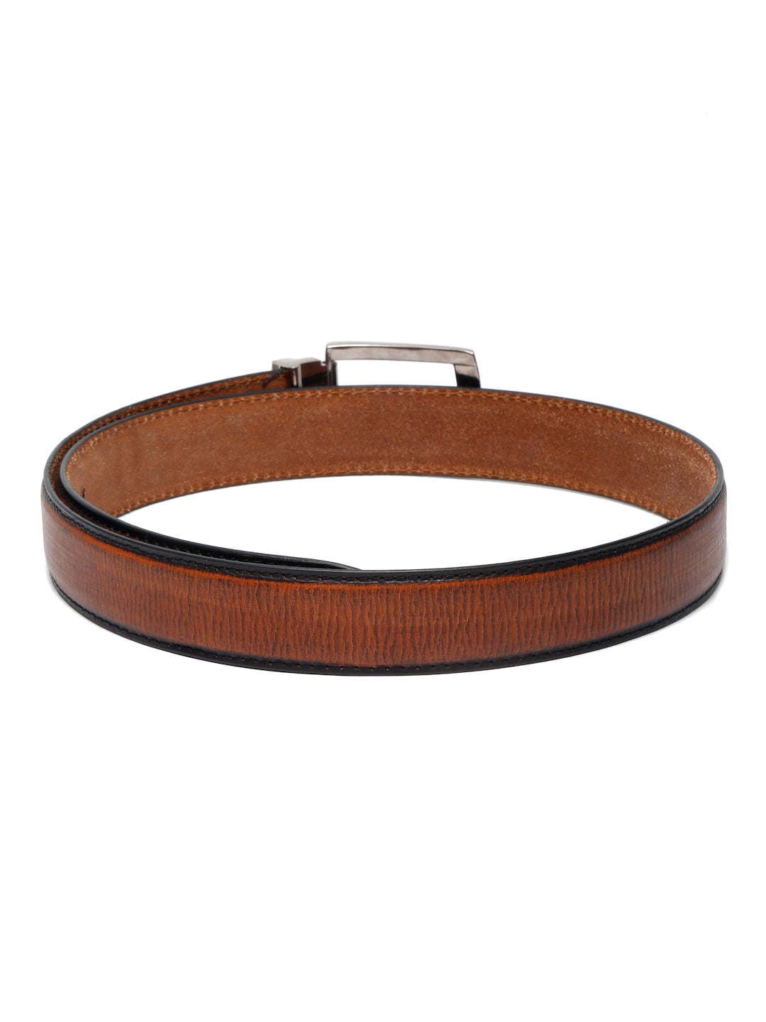 LOUIS STITCH Men's Cigar Brown Italian Raw Leather Belt Premium Hand Padded Casual Belts for Men