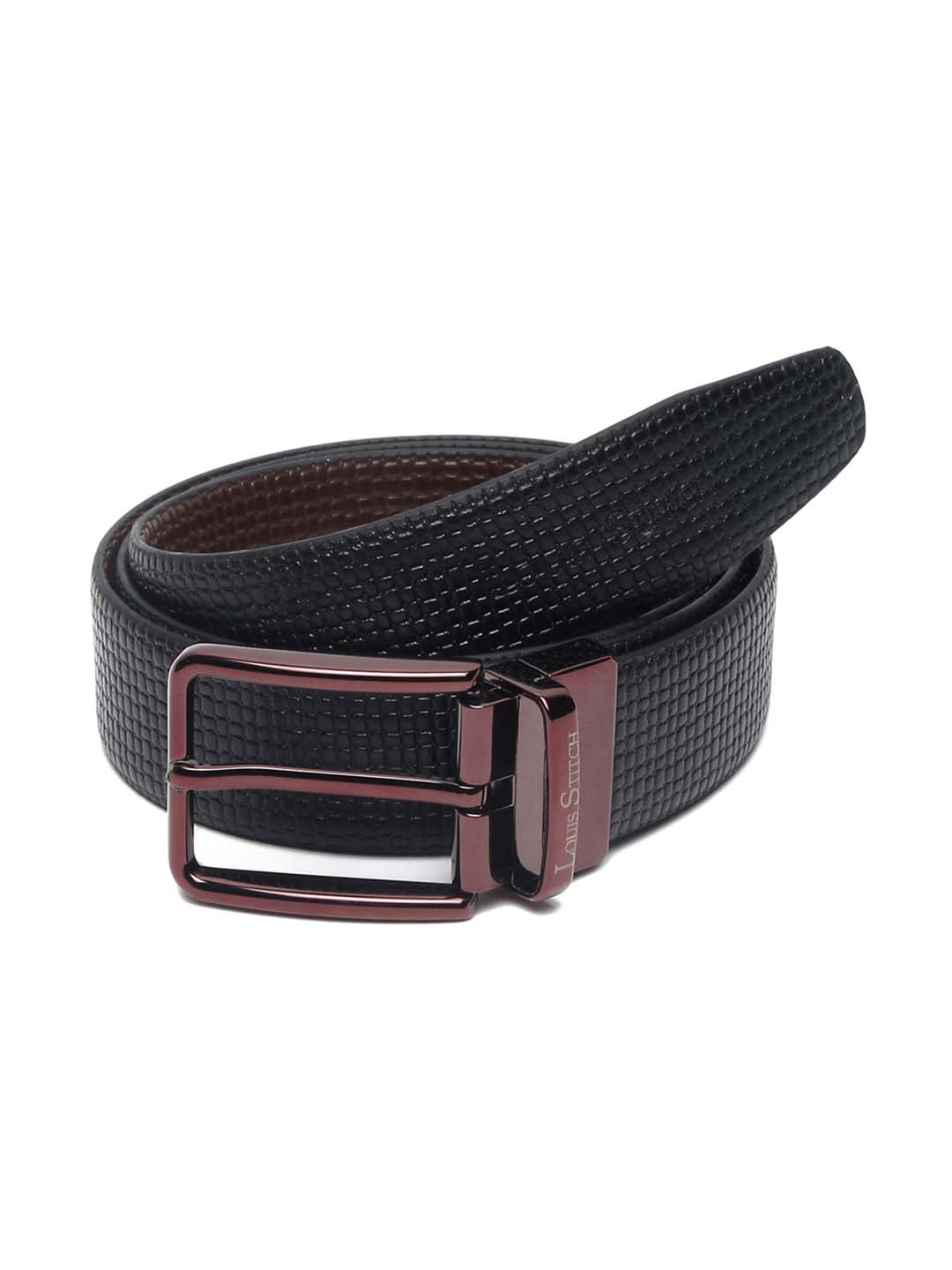 Men'S Black & Brown Formal Italian Leather Reversible Belt For Men