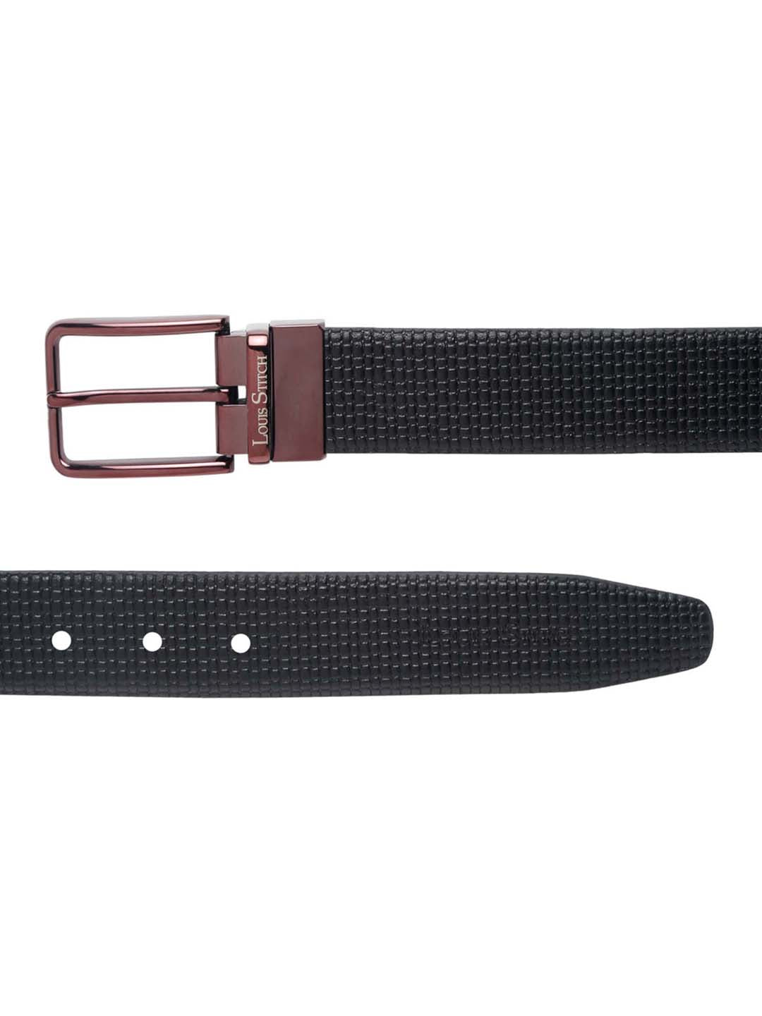 Men'S Black & Brown Formal Italian Leather Reversible Belt For Men