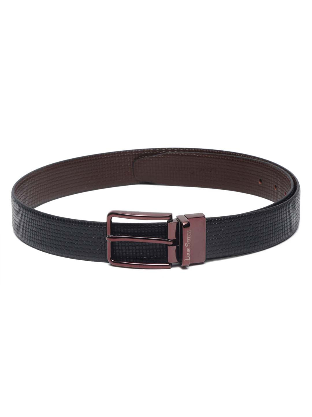 Men'S Black & Brown Formal Italian Leather Reversible Belt For Men