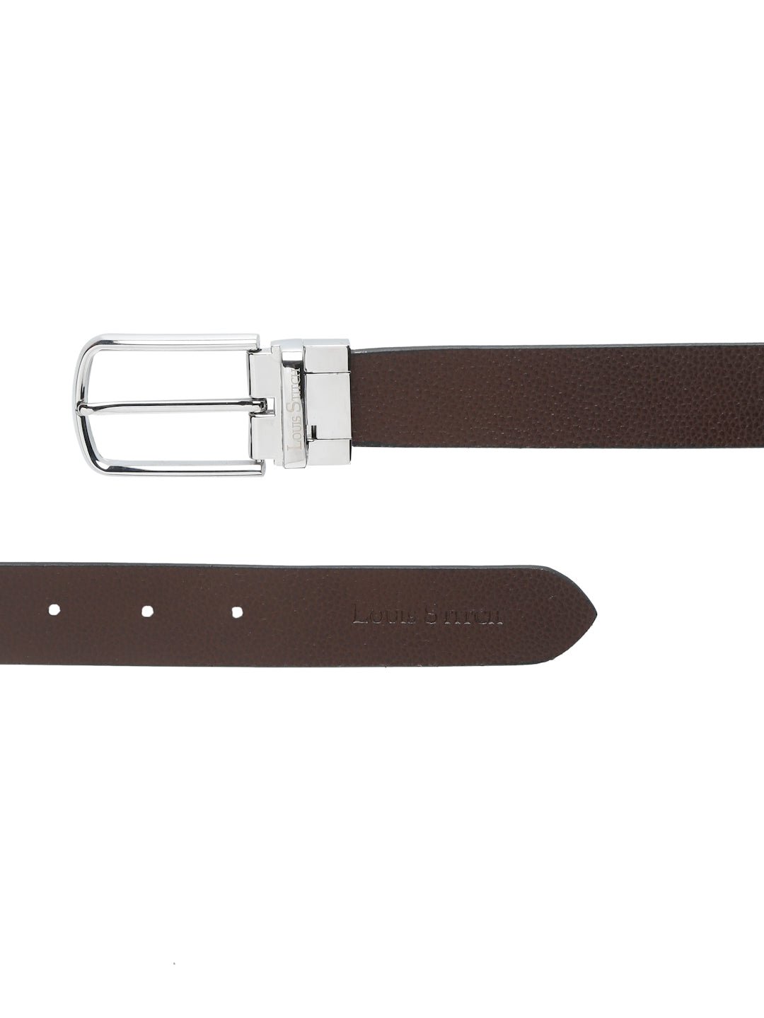 Black/Brown/Chrome Men's Black & Brown Formal Italian Leather Reversible Belt For Men