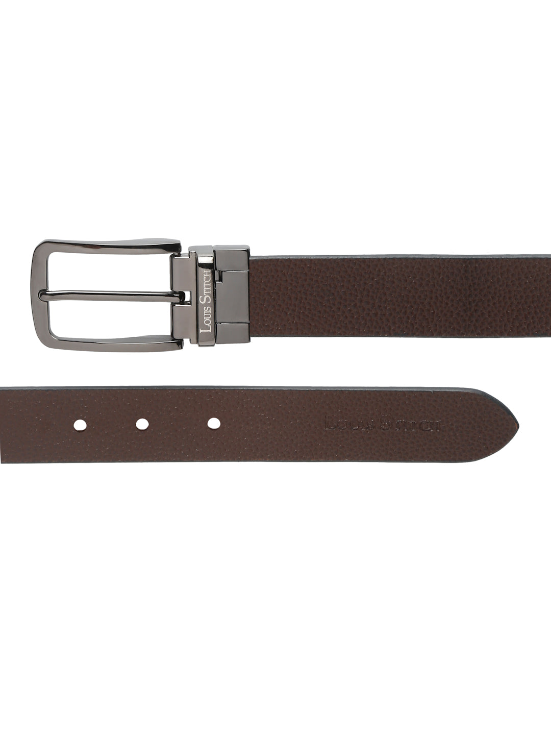 Men's Black & Brown Formal Italian Leather Reversible Belt For Men