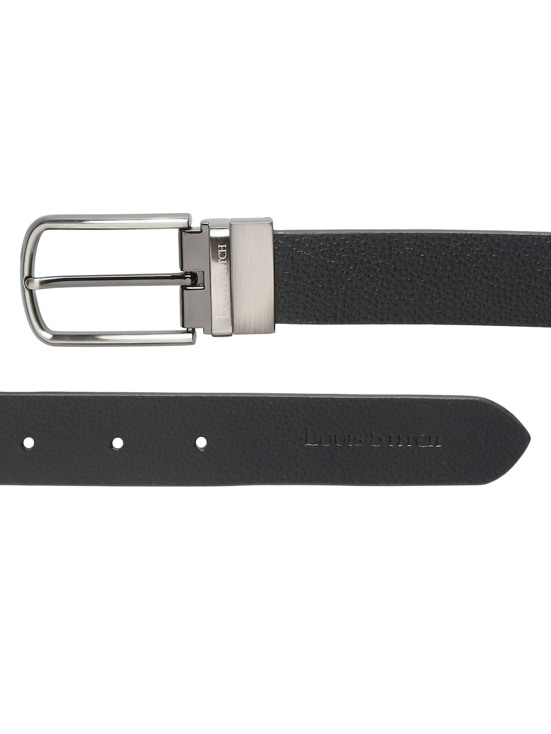 Men's Black & Brown Formal Italian Leather Reversible Belt For Men