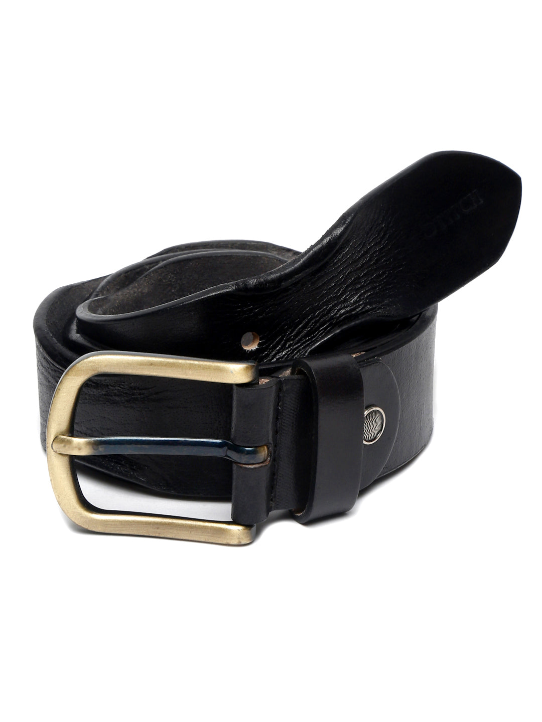 LOUIS STITCH Men's Jet Black Italian Leather Belt Premium Spanish Style Casual Belts for Men