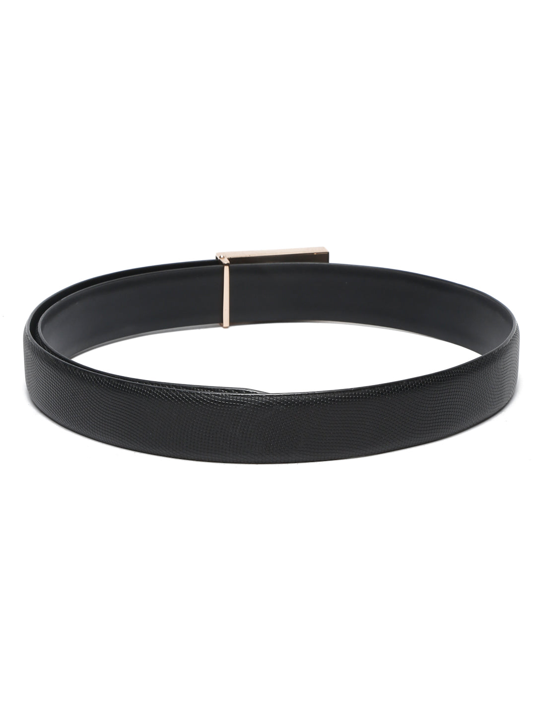 Men's Black Formal Italian Leather Textured Belt For Men