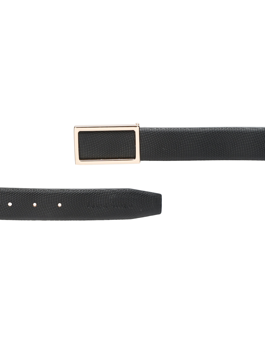 Men's Black Formal Italian Leather Textured Belt For Men