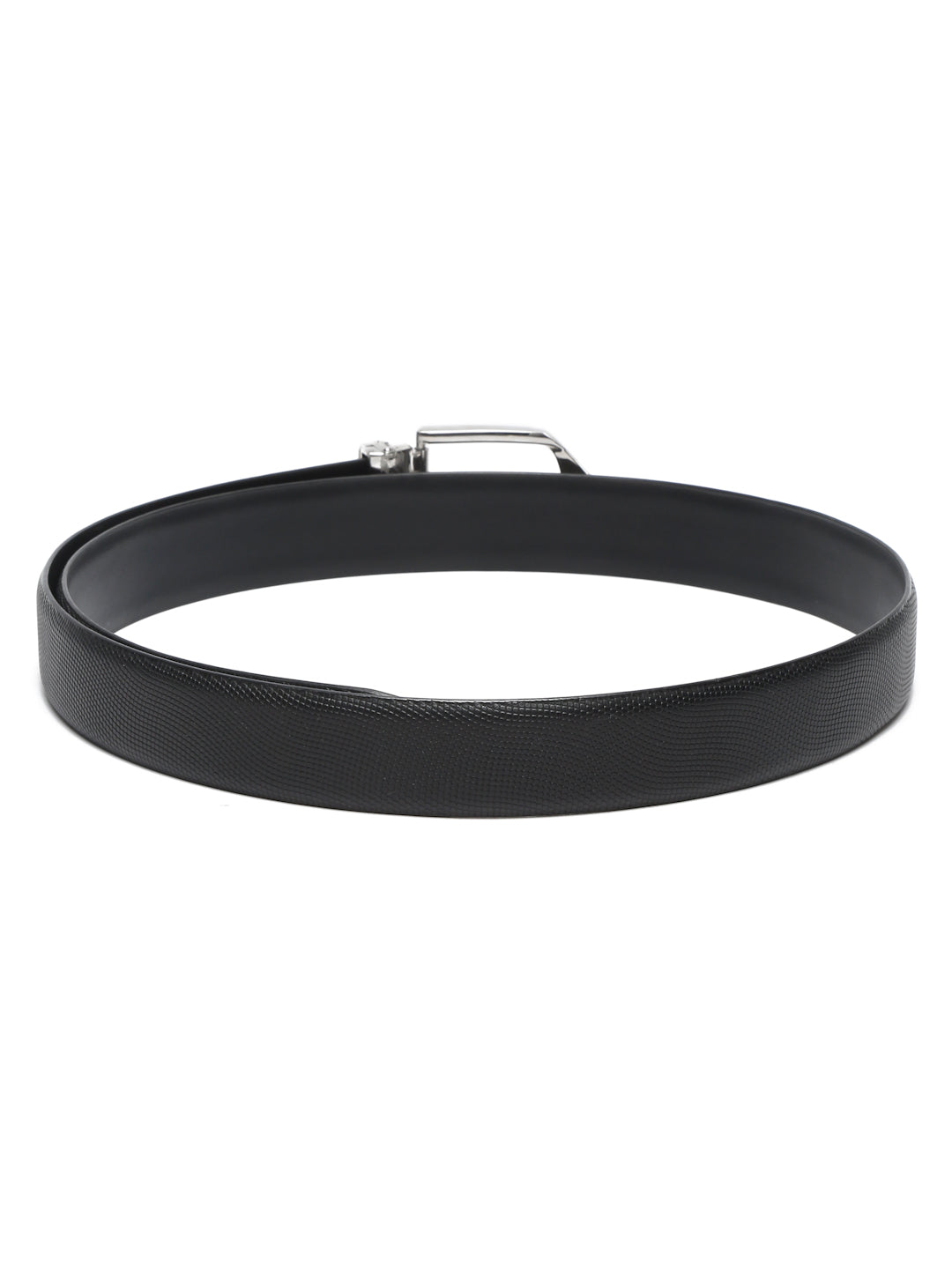 Men's Black Formal Italian Leather Textured Belt For Men