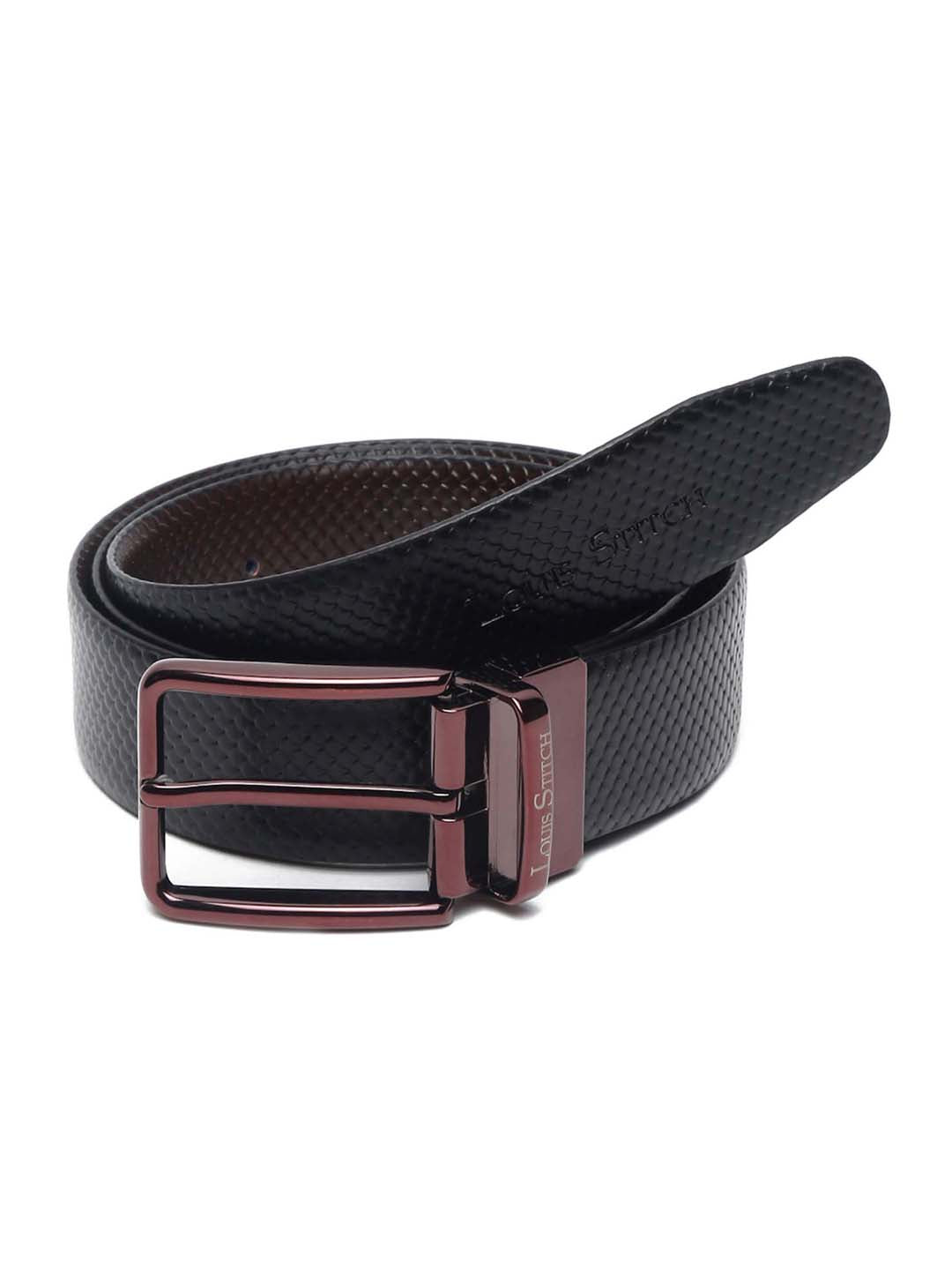 Men'S Black & Brown Formal Italian Leather Reversible Belt For Men