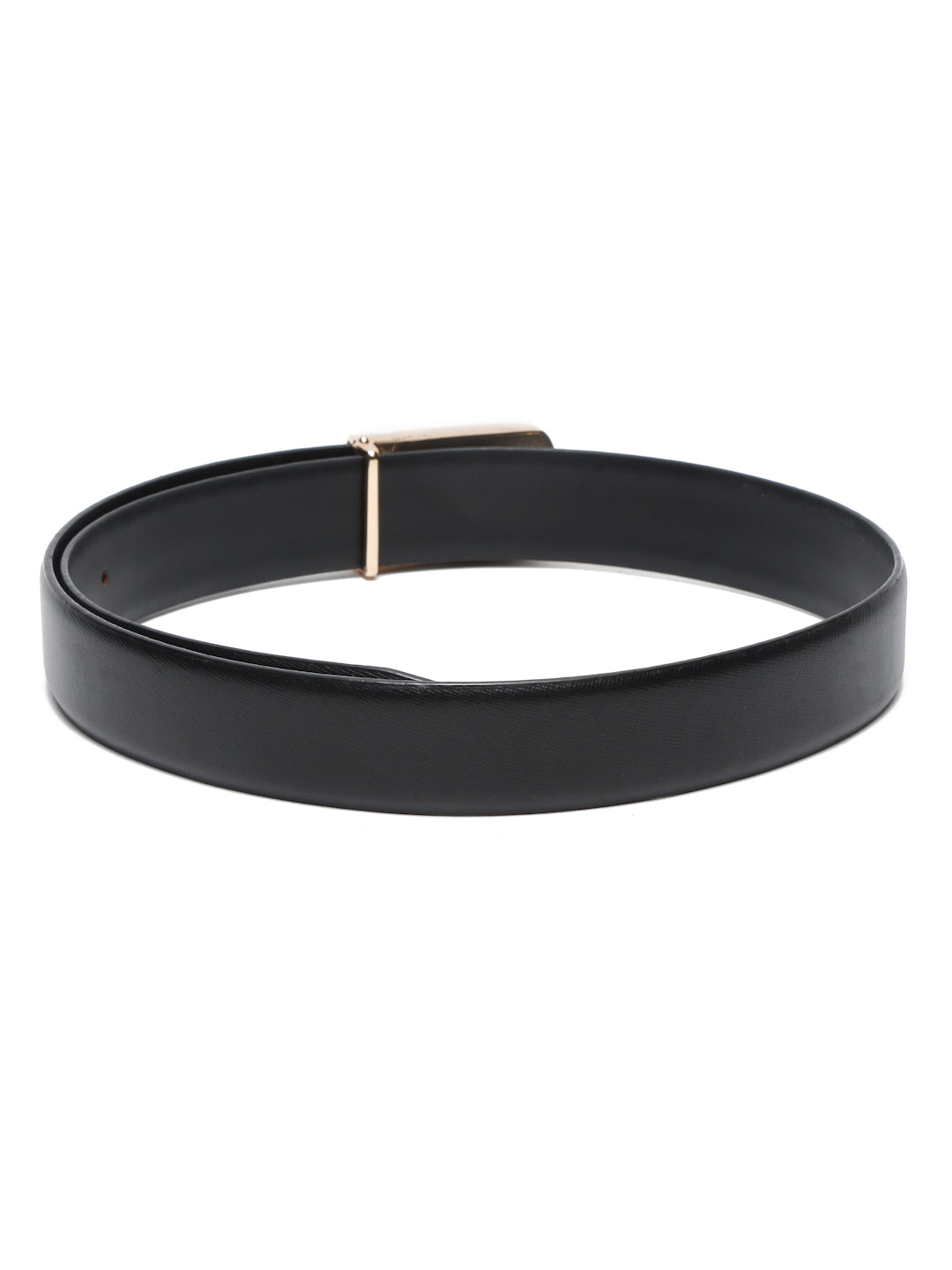 Men's Black Formal Italian Leather Textured Belt For Men