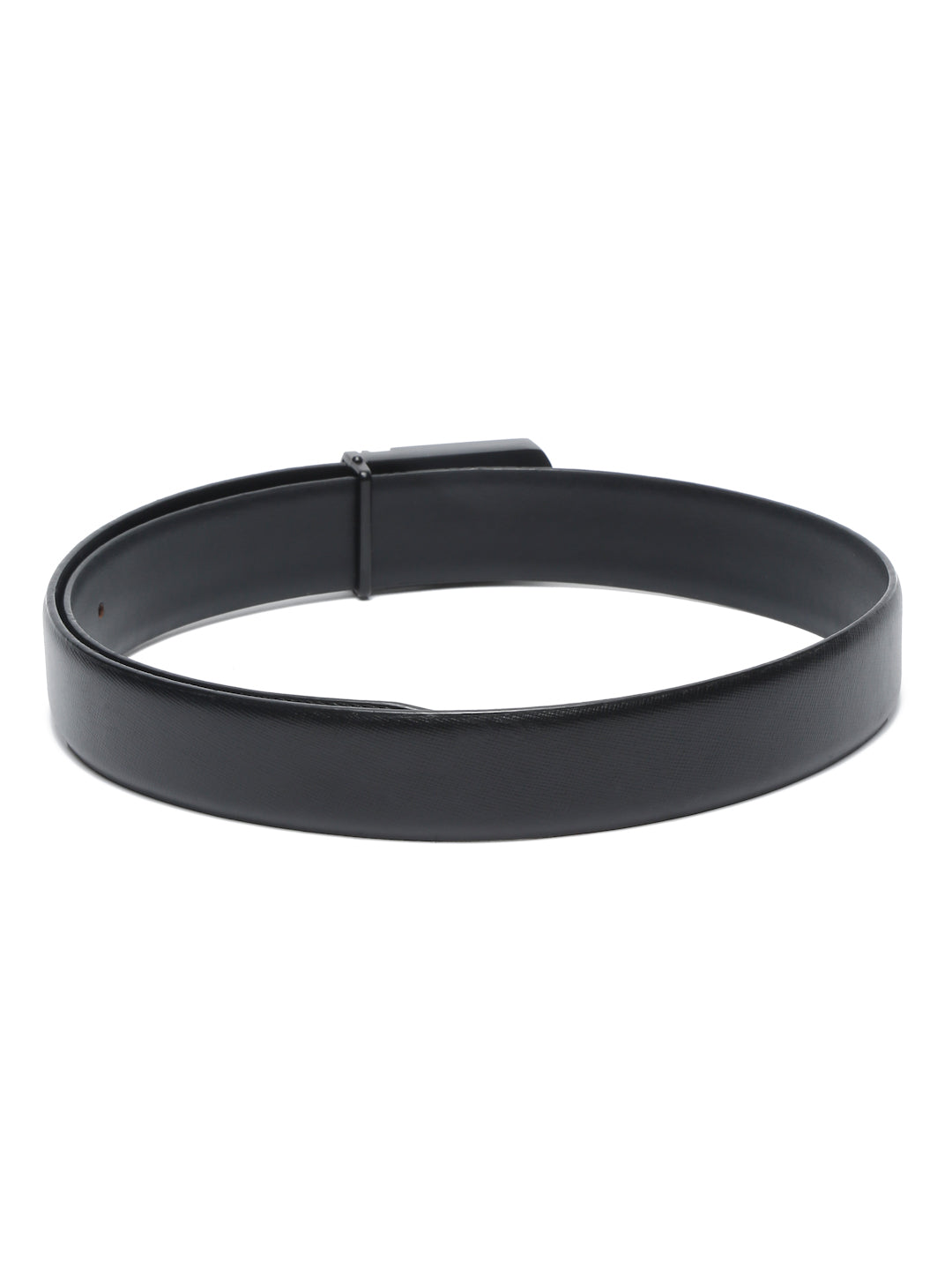 Men's Black Formal Italian Leather Textured Belt For Men