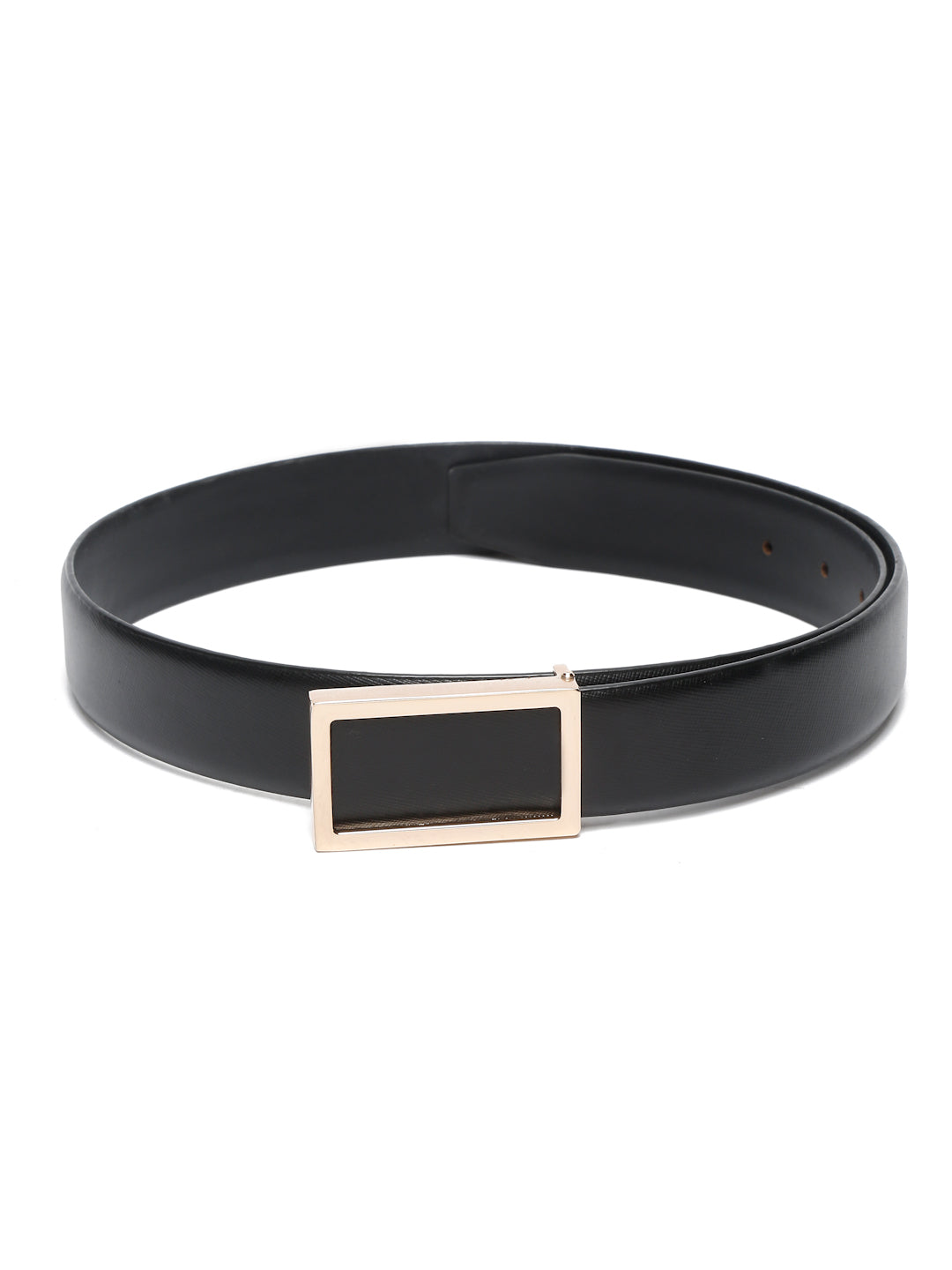 Men's Black Formal Italian Leather Textured Belt For Men