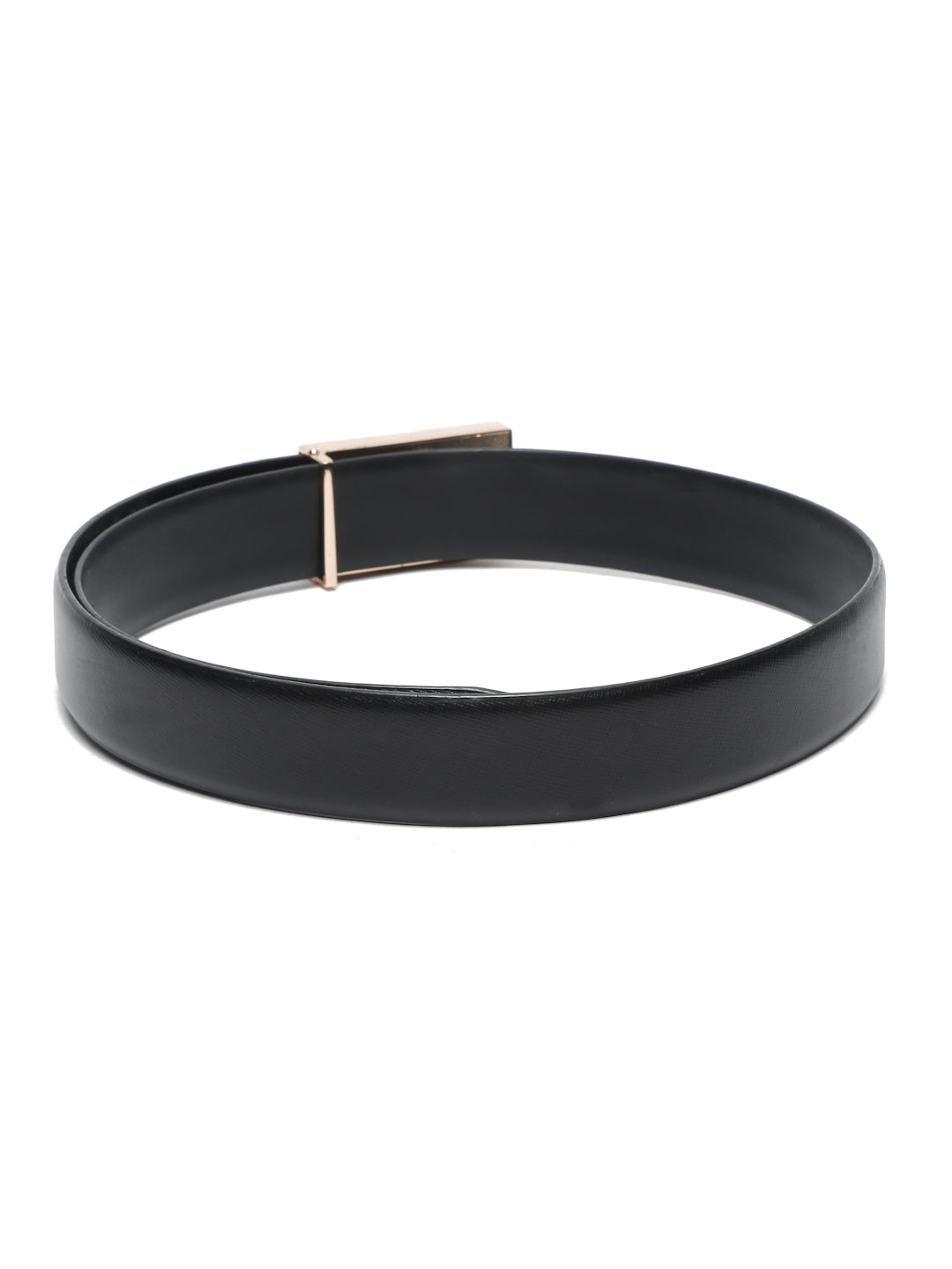 Men's Black Formal Italian Leather Textured Belt For Men