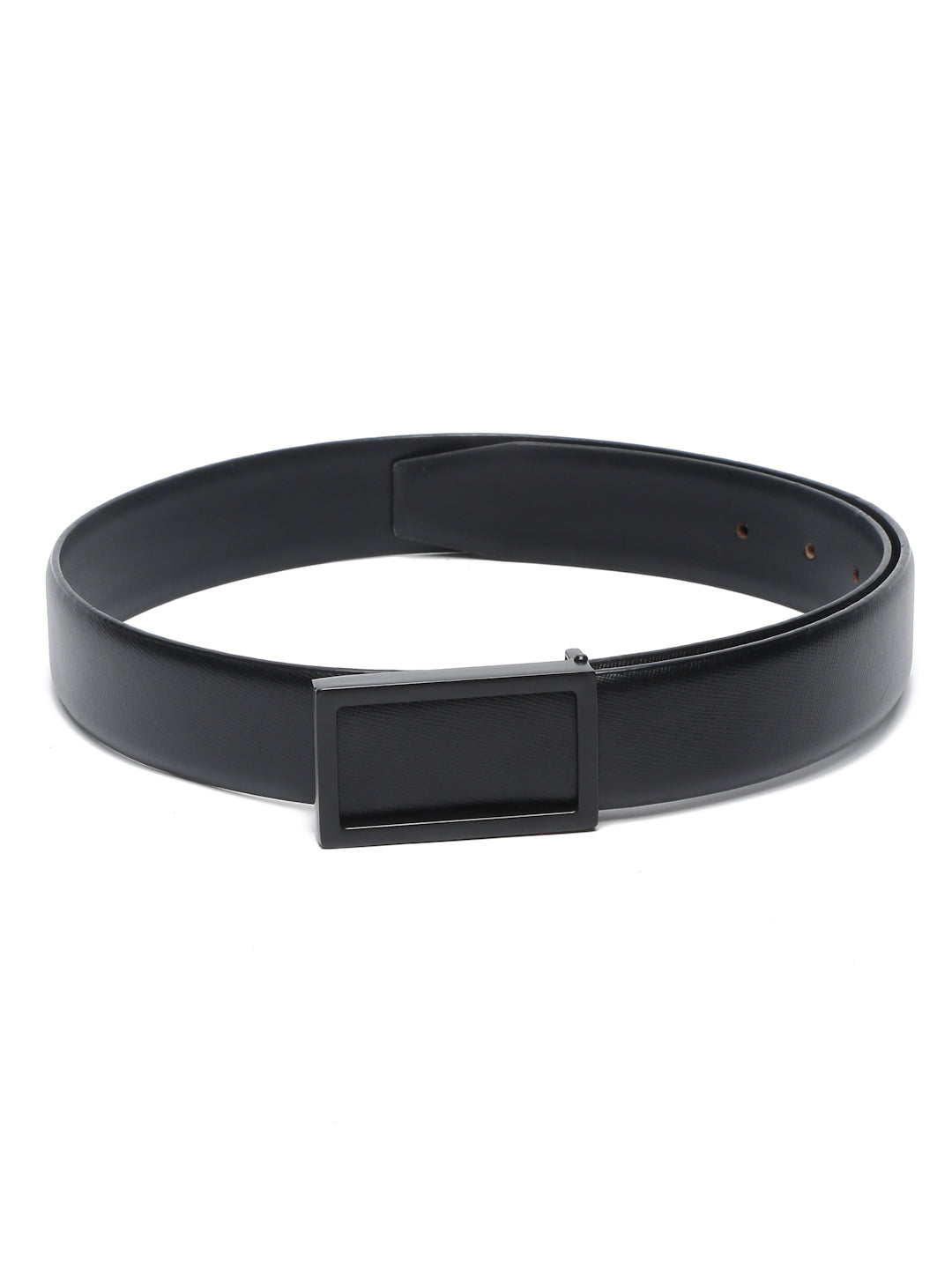 Men's Black Formal Italian Leather Textured Belt For Men