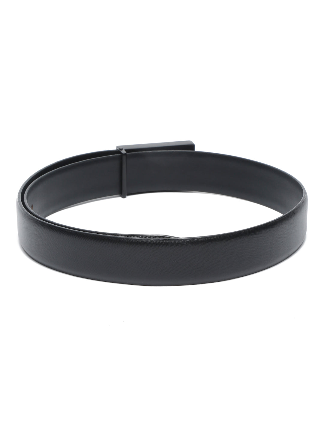 Men's Black Formal Italian Leather Textured Belt For Men