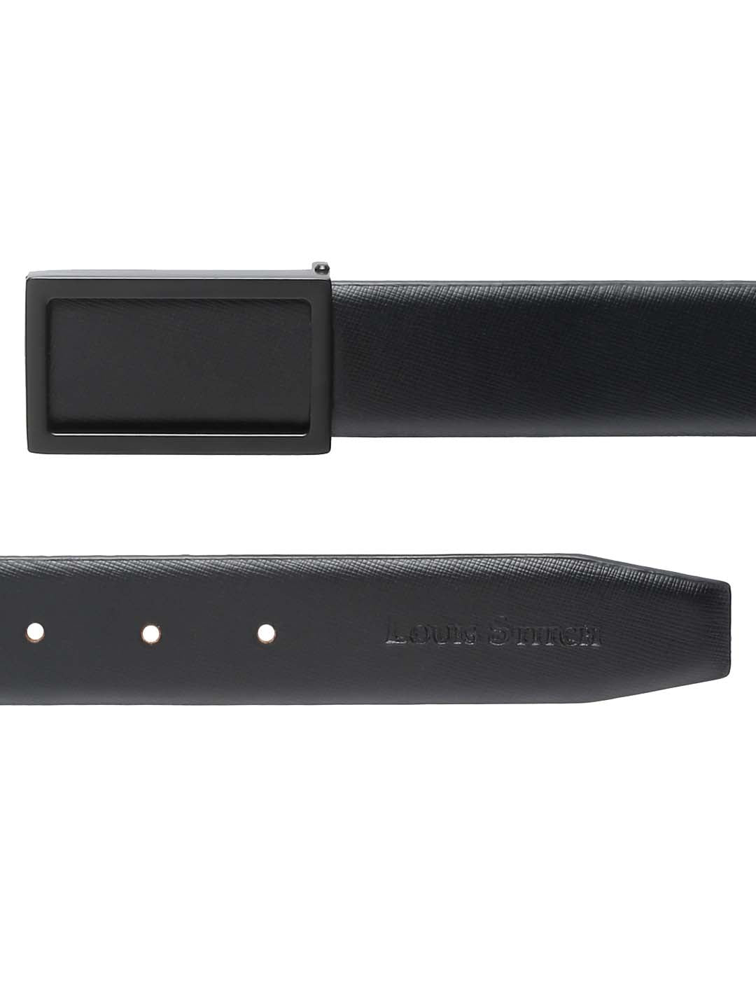 Men's Black Formal Italian Leather Textured Belt For Men