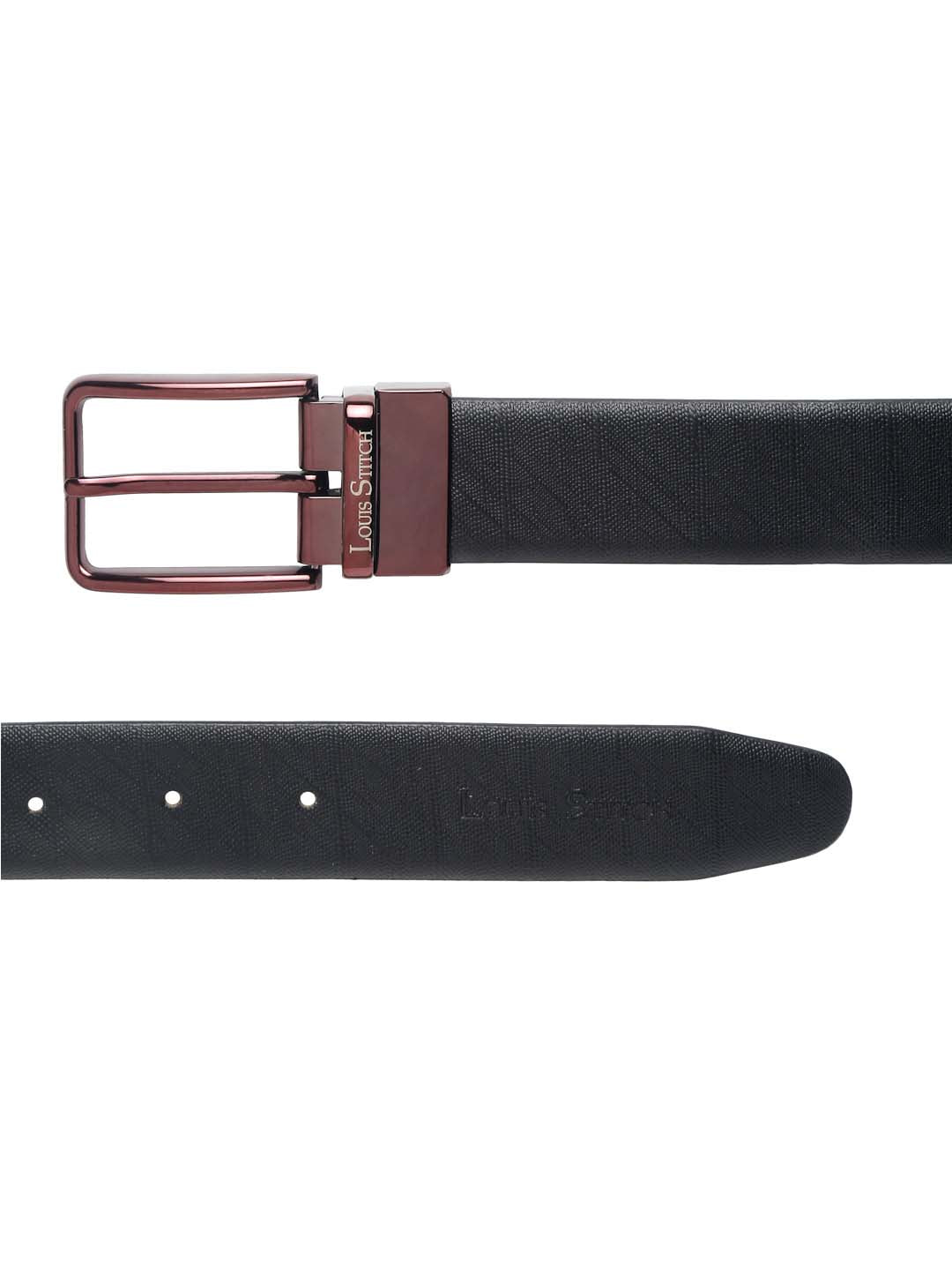 Men'S Black & Brown Formal Italian Leather Reversible Belt For Men