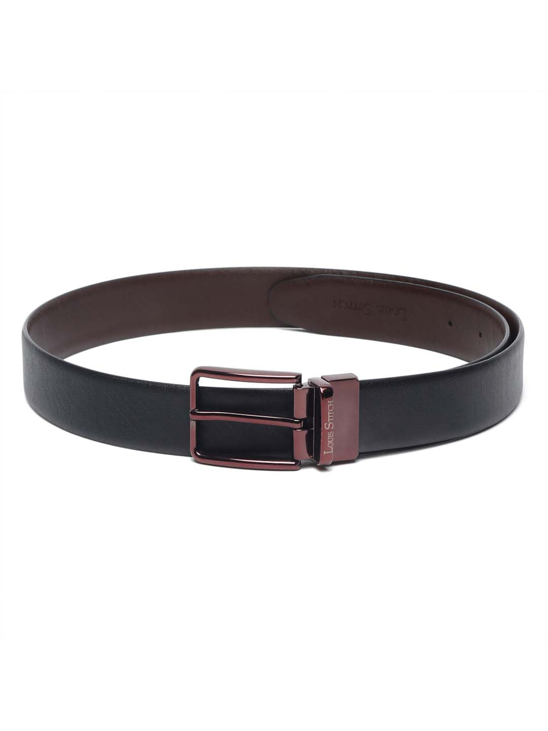 Men'S Black & Brown Formal Italian Leather Reversible Belt For Men