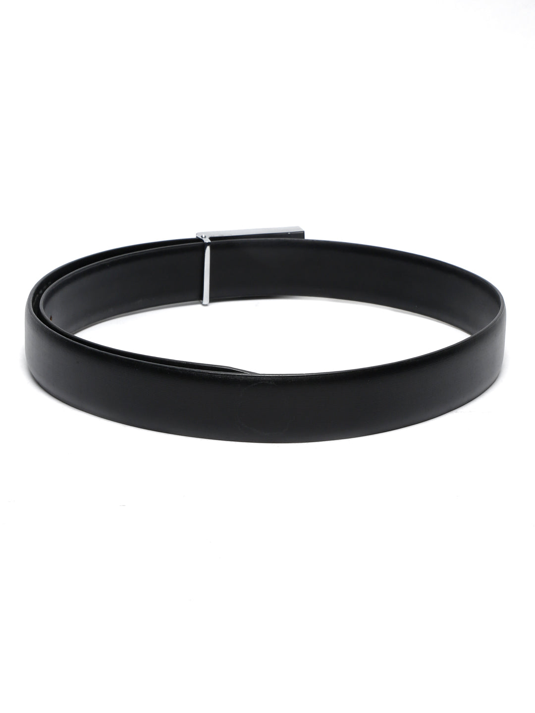 Men's Black Formal Italian Leather Textured Belt For Men