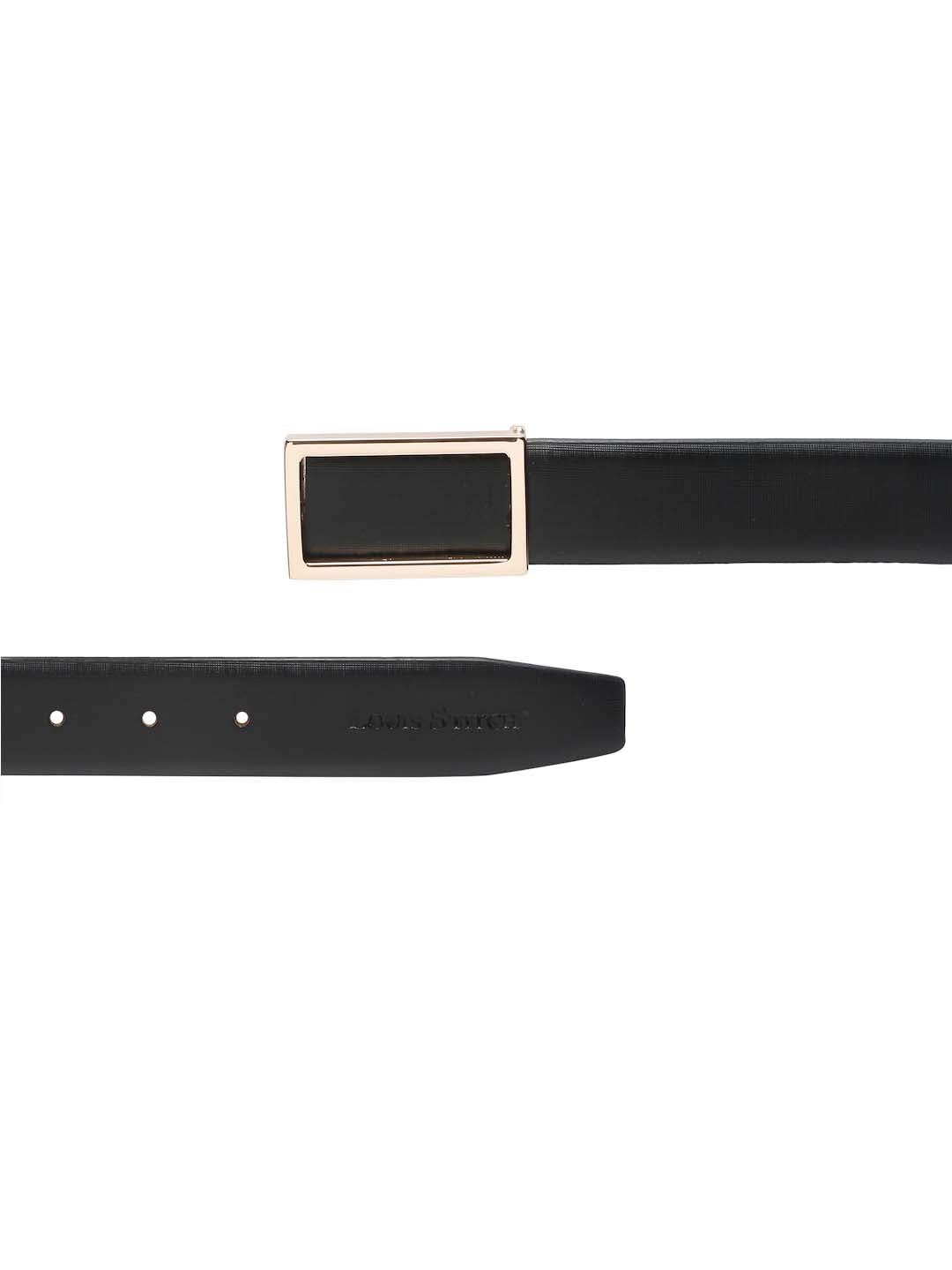 Men's Black Formal Italian Leather Textured Belt For Men