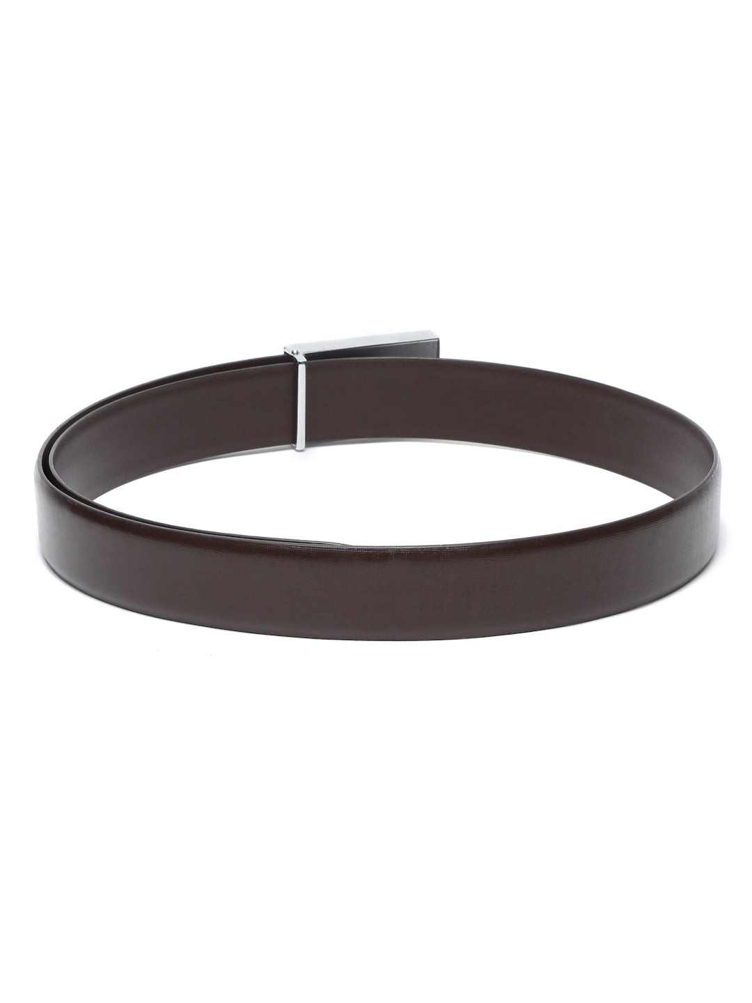 Black/Chrome Men's Black Formal Italian Leather Textured Belt For Men