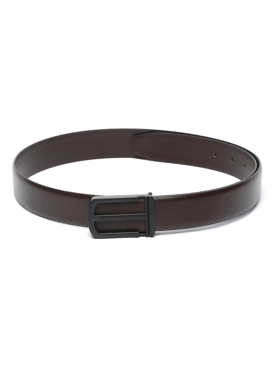 Men's Black Formal Italian Leather Textured Belt For Men