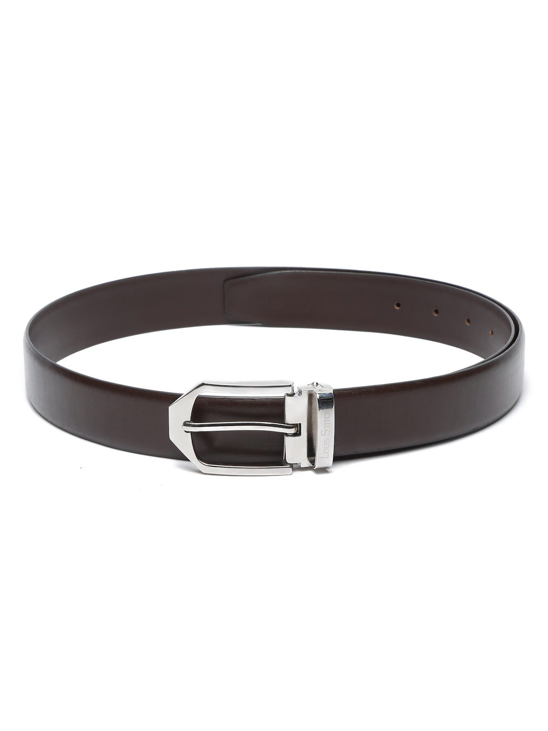 Men's Black Formal Italian Leather Textured Belt For Men