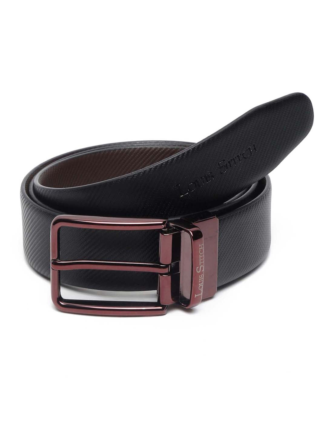 Men'S Black & Brown Formal Italian Leather Reversible Belt For Men