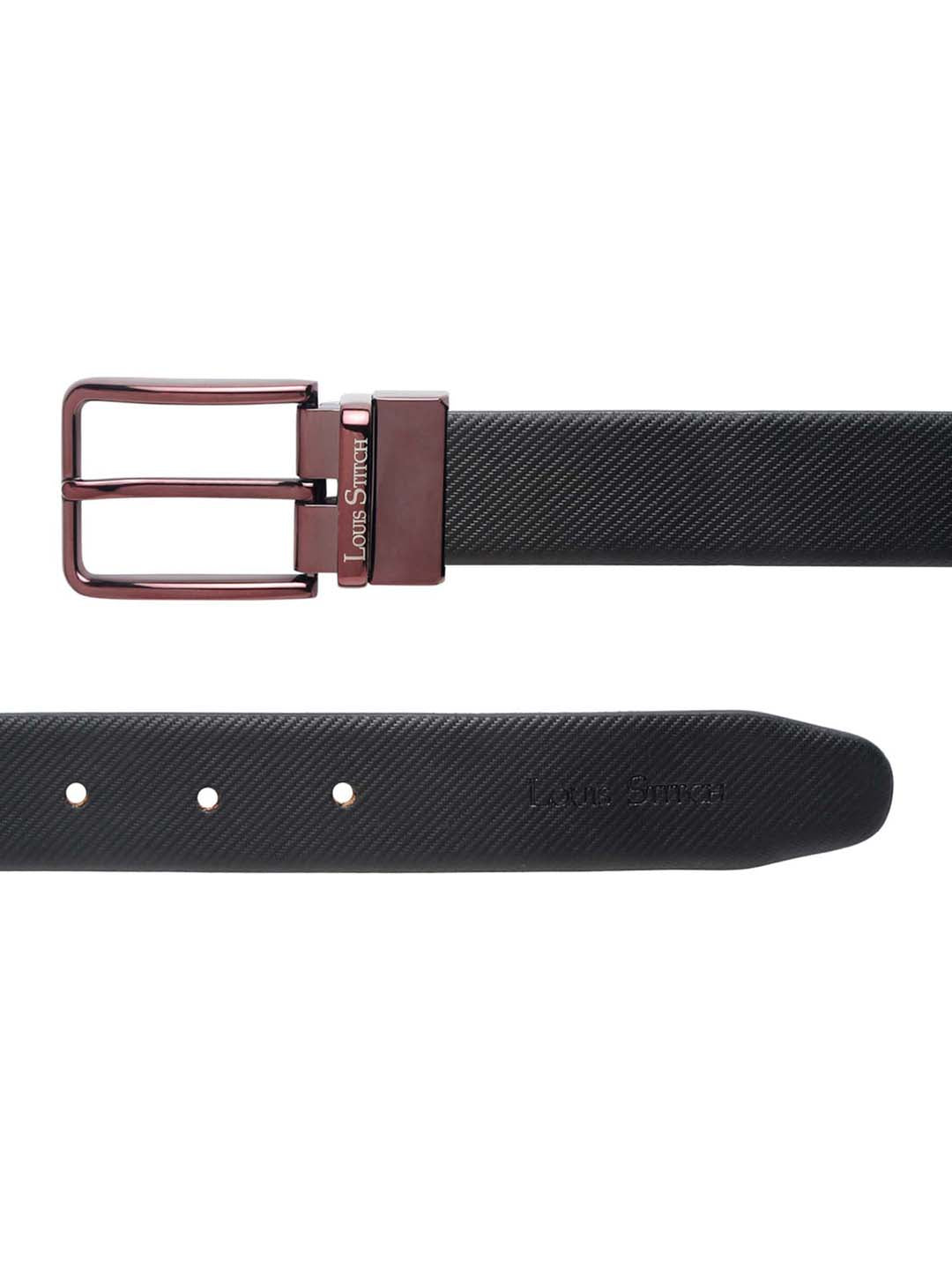 Men'S Black & Brown Formal Italian Leather Reversible Belt For Men