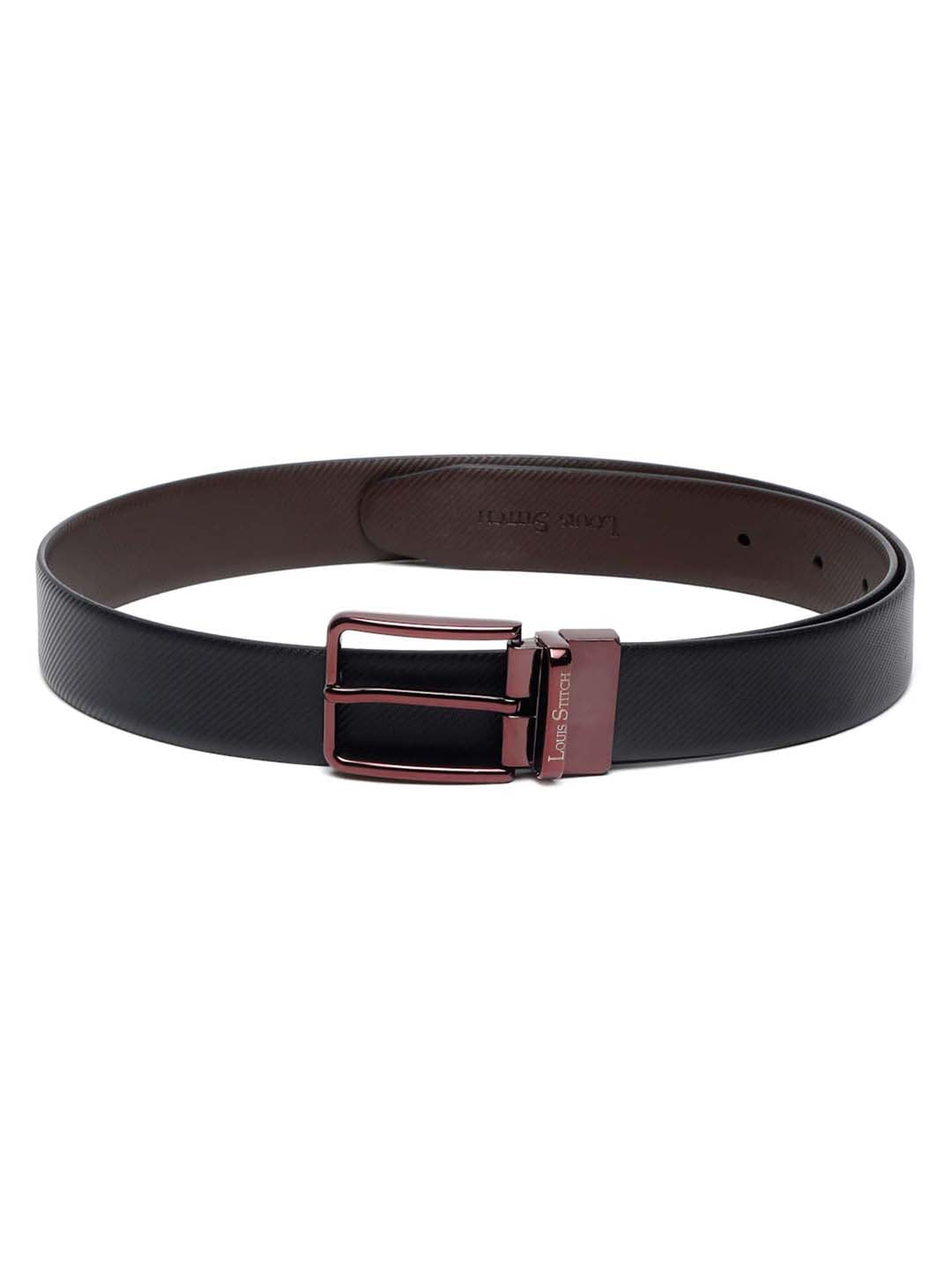 Men'S Black & Brown Formal Italian Leather Reversible Belt For Men