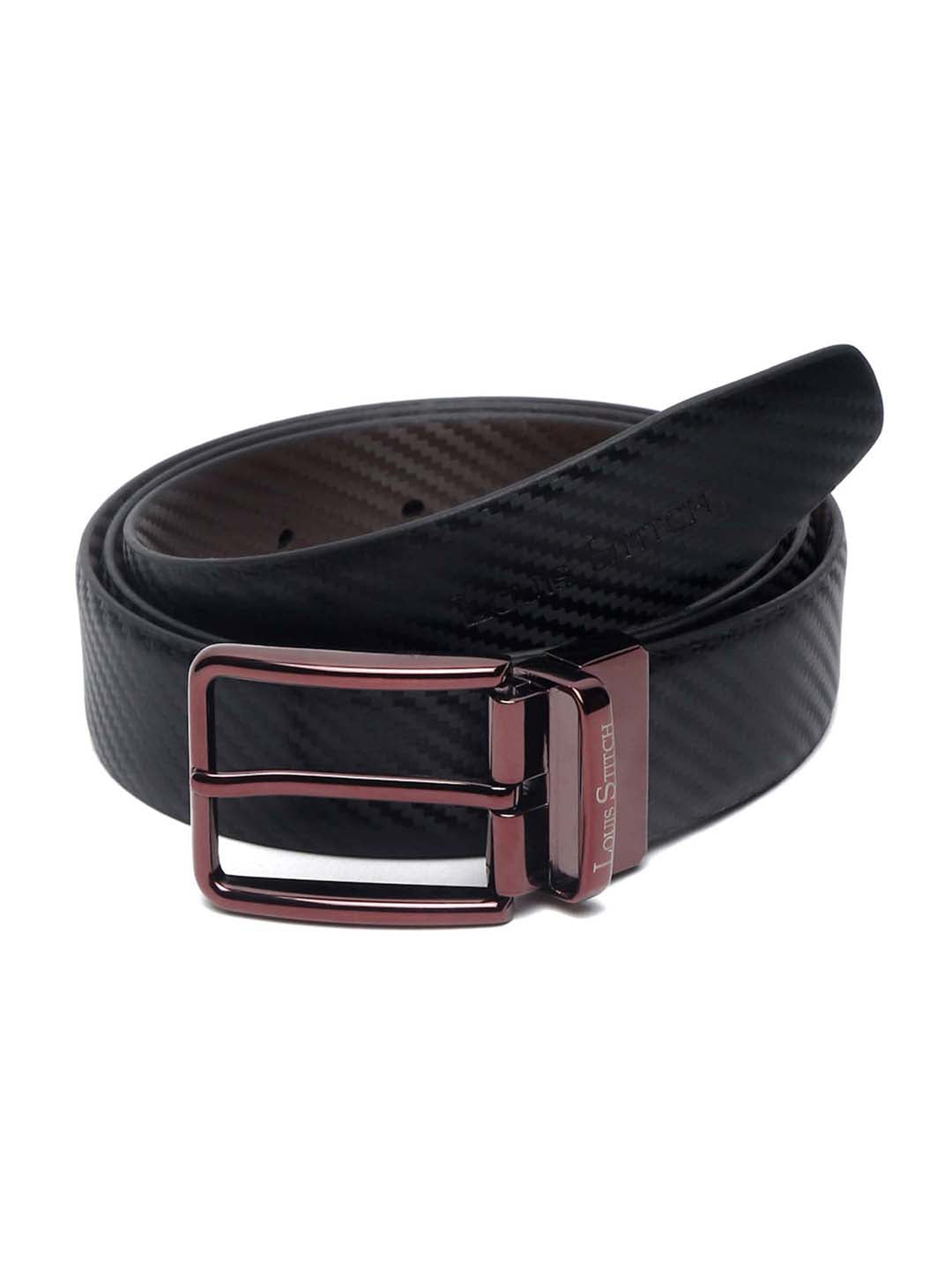 Men'S Black & Brown Formal Italian Leather Reversible Belt For Men