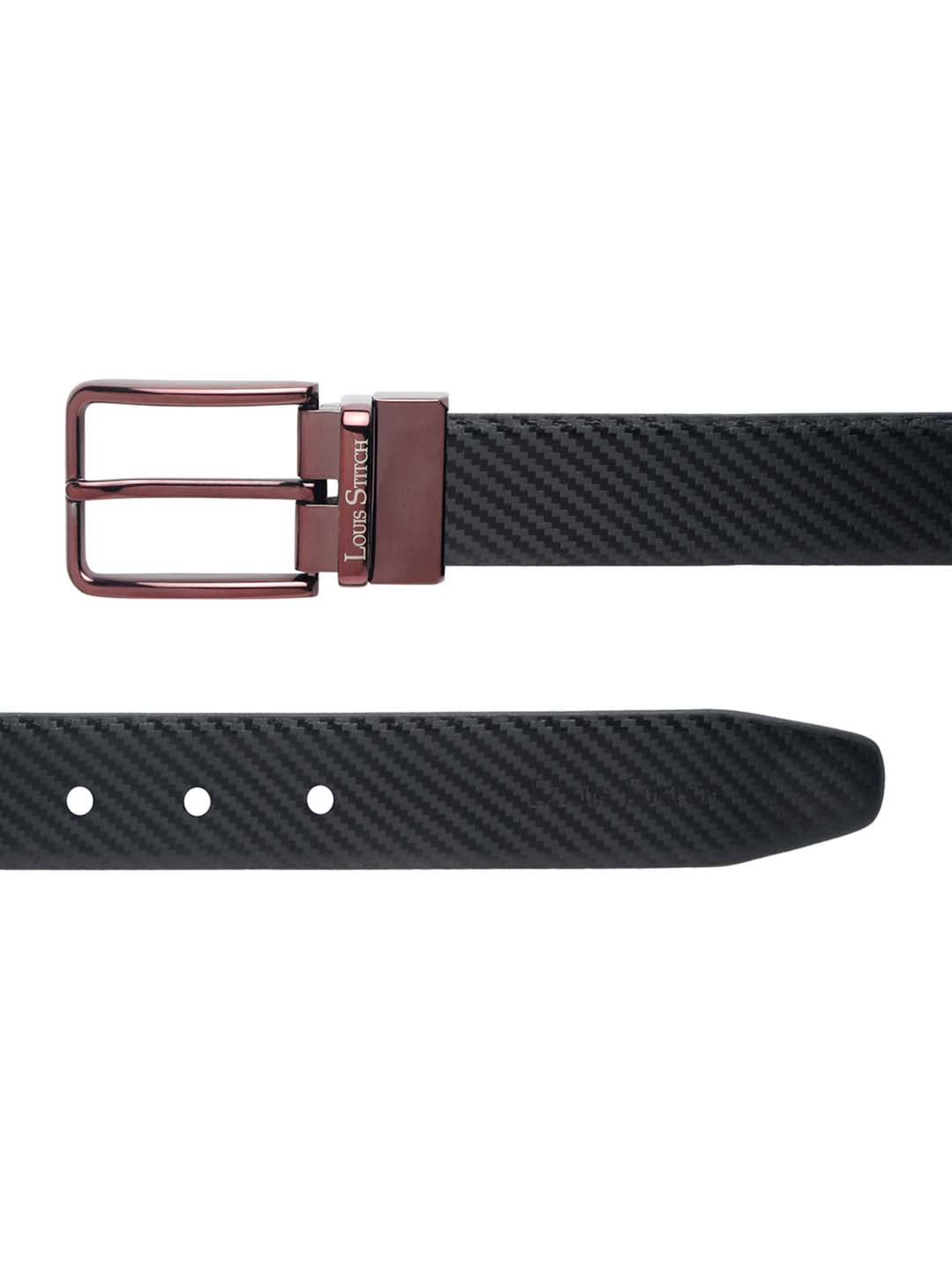 Men'S Black & Brown Formal Italian Leather Reversible Belt For Men