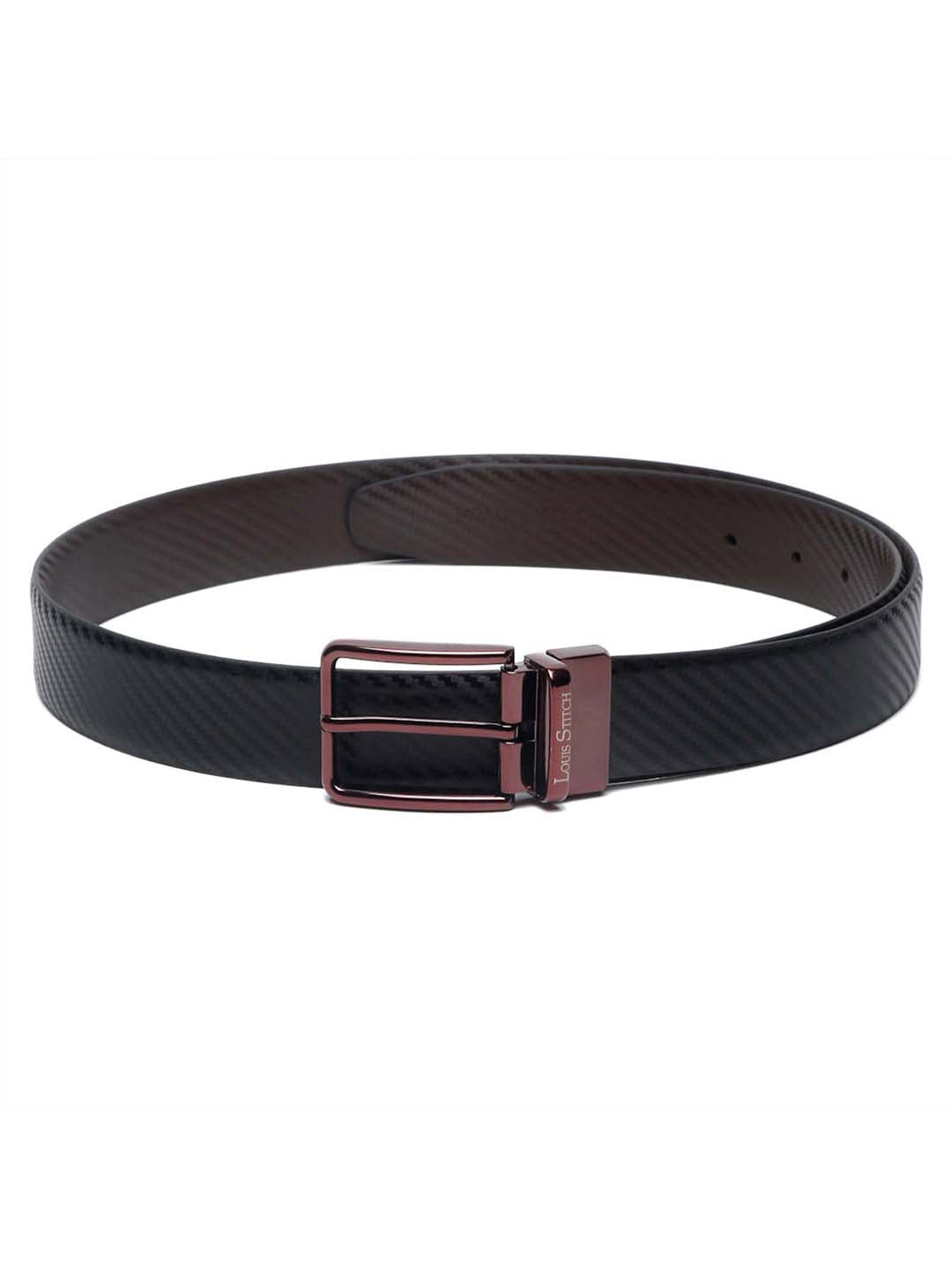 Men'S Black & Brown Formal Italian Leather Reversible Belt For Men