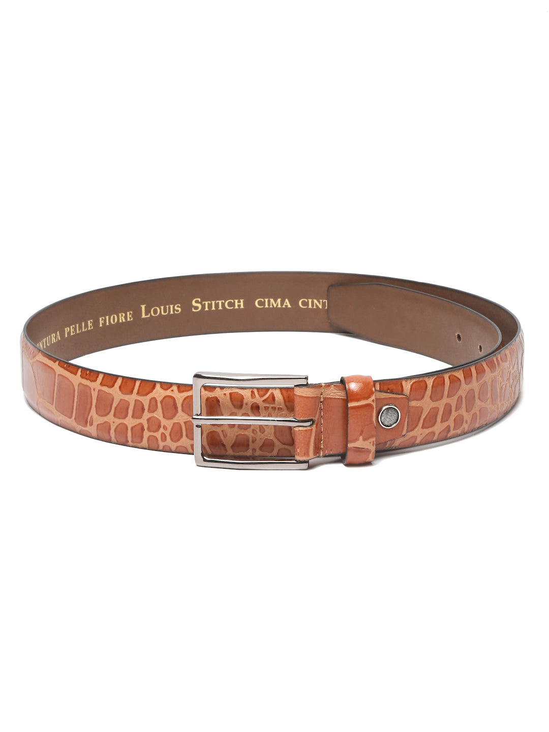 Men's Cigar Brown Casual Italian Leather Belt For Men