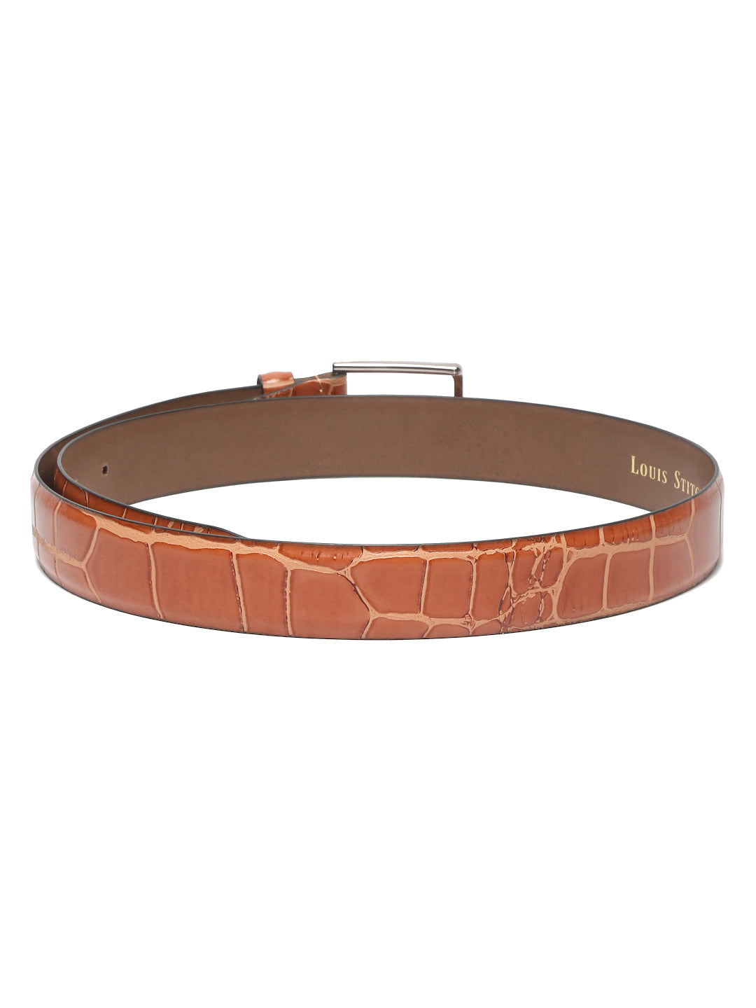 Men's Cigar Brown Casual Italian Leather Belt For Men