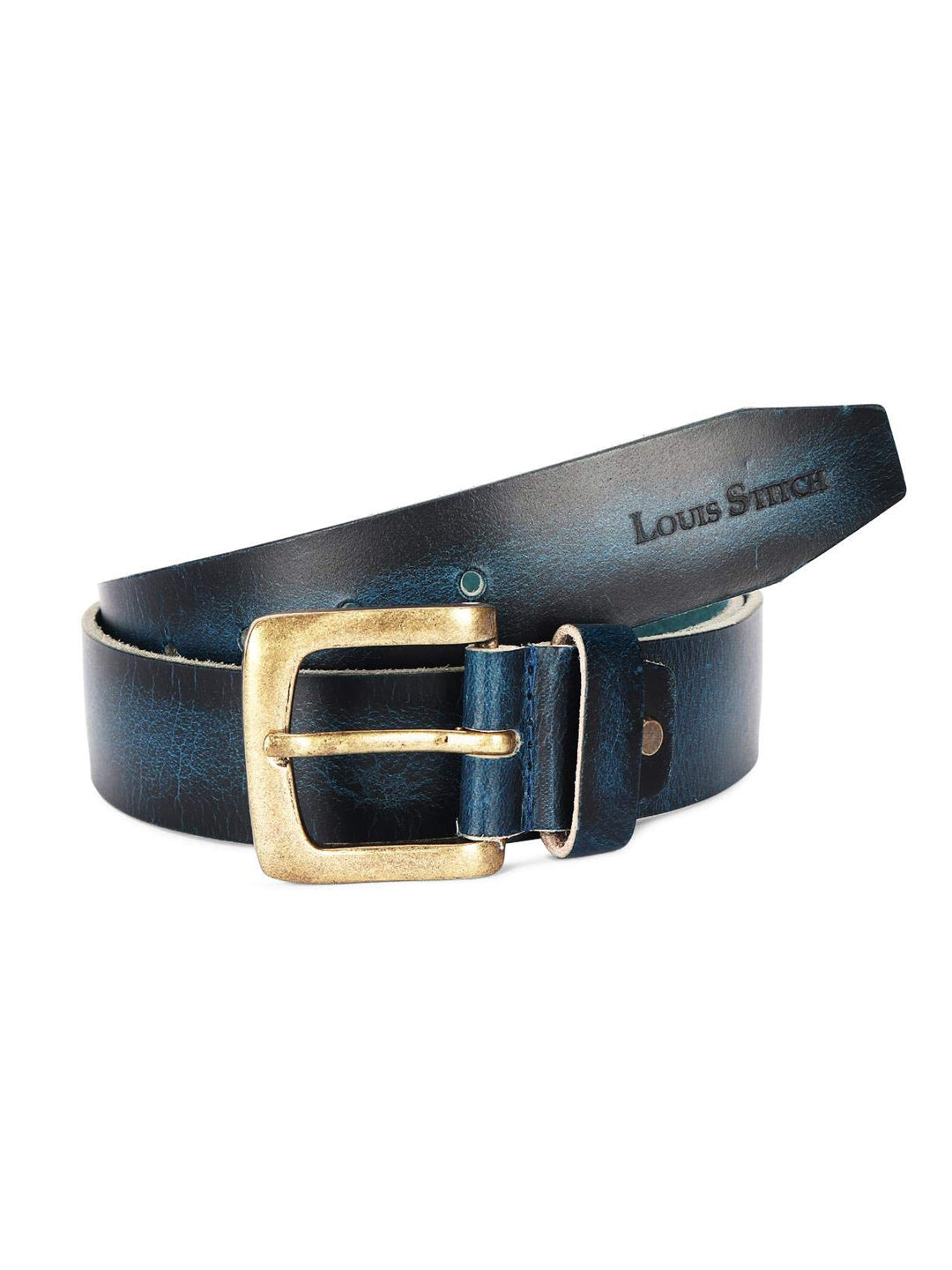 Men's Blue Casual Italian Leather Belt For Men