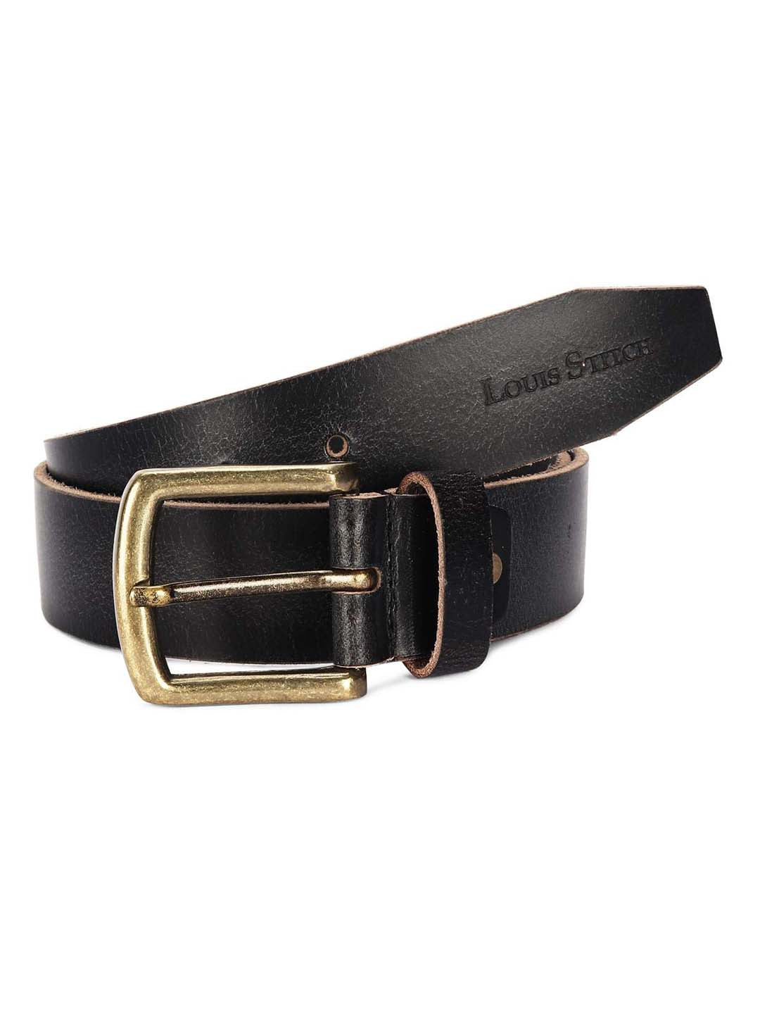 Men's Black Casual Italian Leather Belt For Men