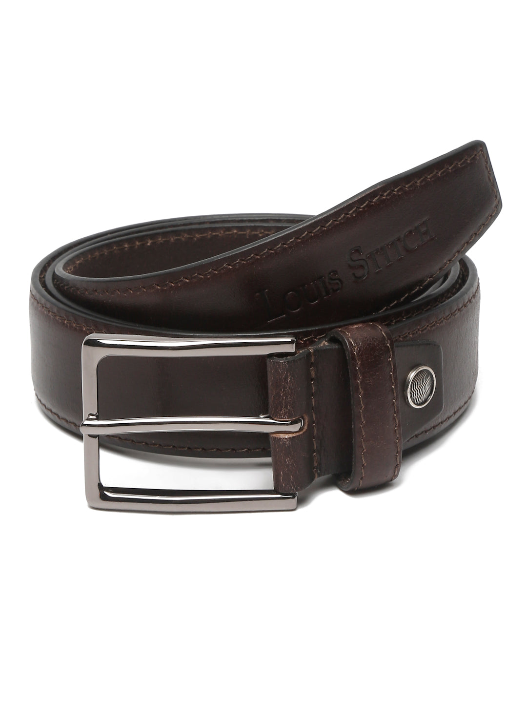 Men's Rust Brown Casual Italian New Buck Leather Belt For Men