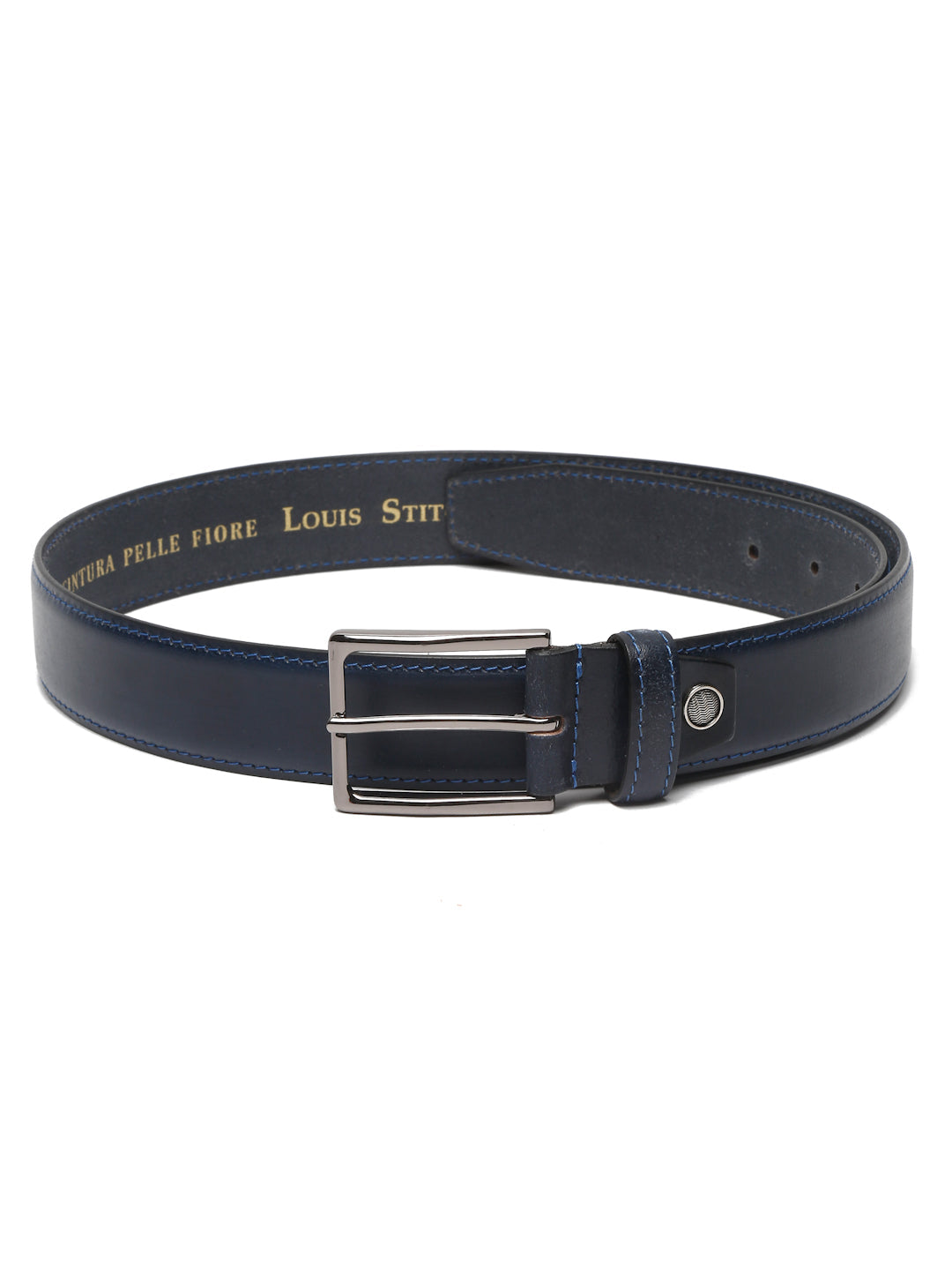 Men's Navy Blue Casual Italian New Buck Leather Belt For Men