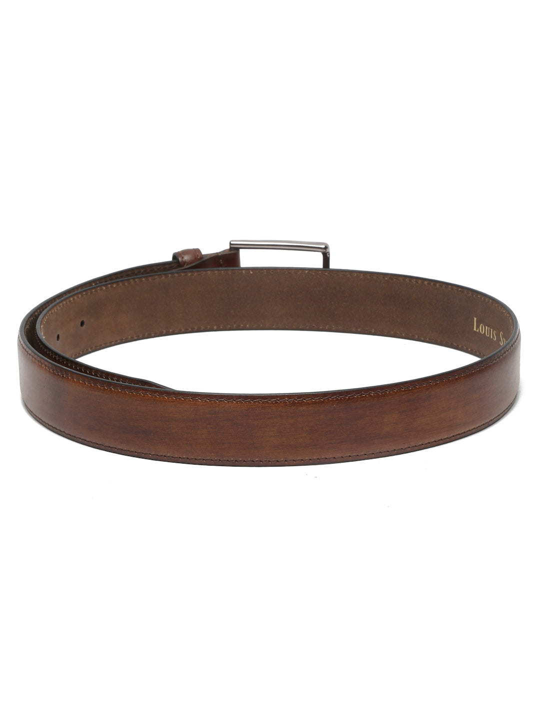 Men's Cinnamon Brown Casual Italian New Buck Leather Belt For Men