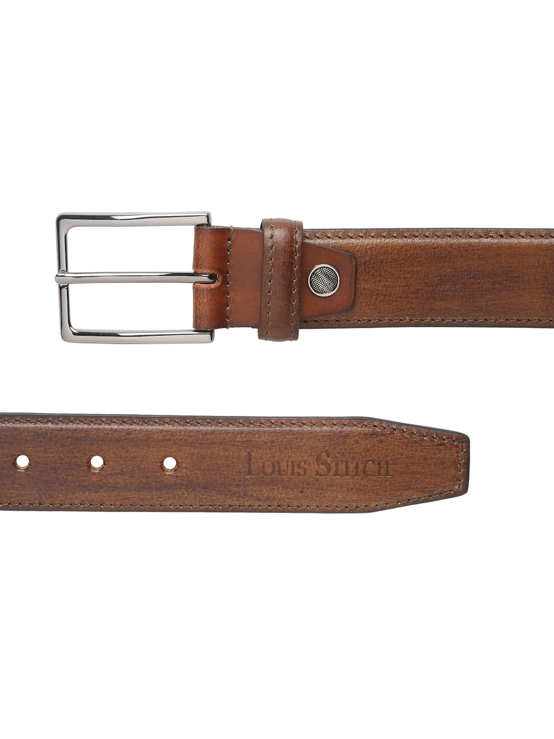 Men's Cinnamon Brown Casual Italian New Buck Leather Belt For Men