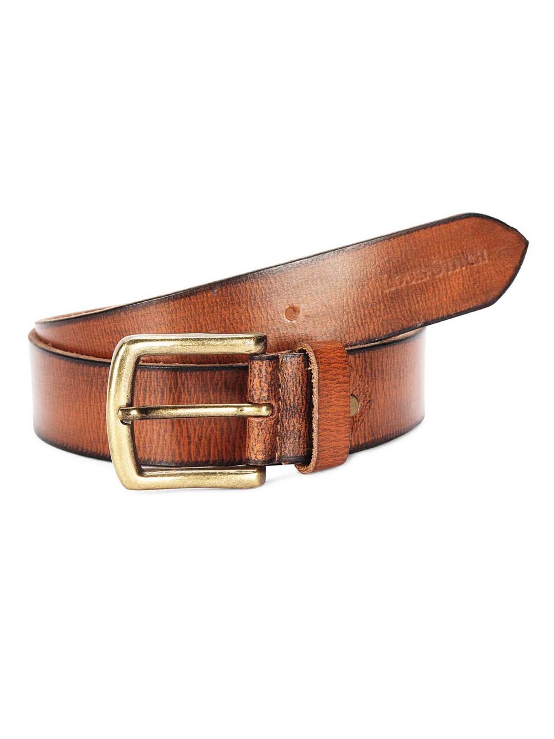 Tan Men's Tan Casual Italian Leather Belt For Men