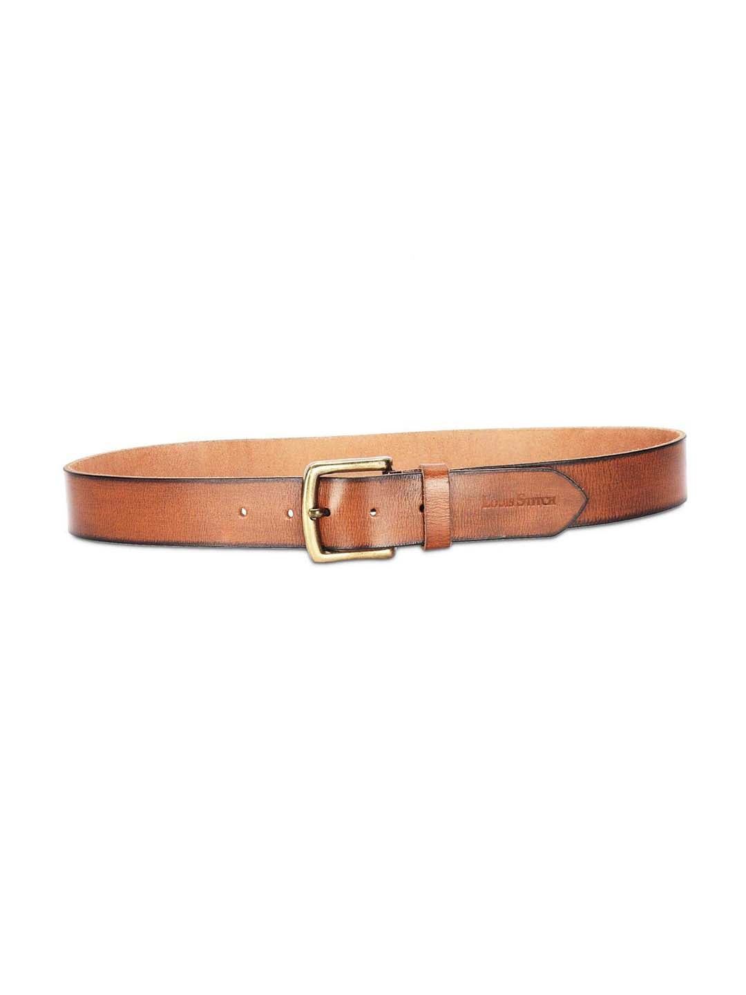 Tan Men's Tan Casual Italian Leather Belt For Men