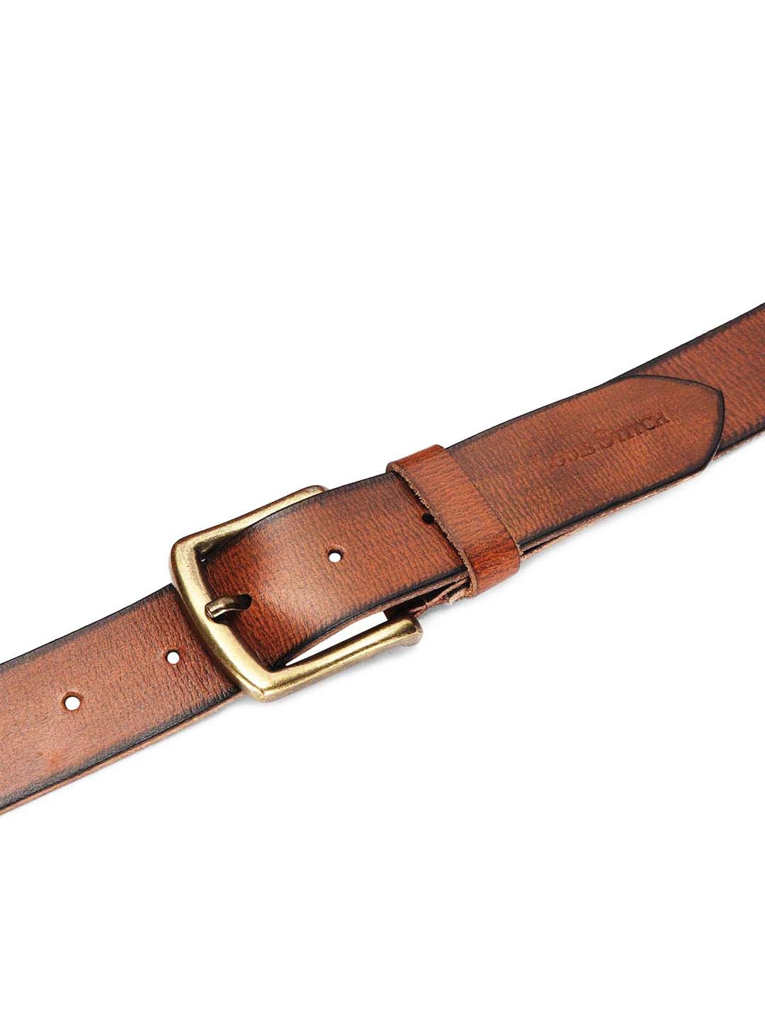 Tan Men's Tan Casual Italian Leather Belt For Men