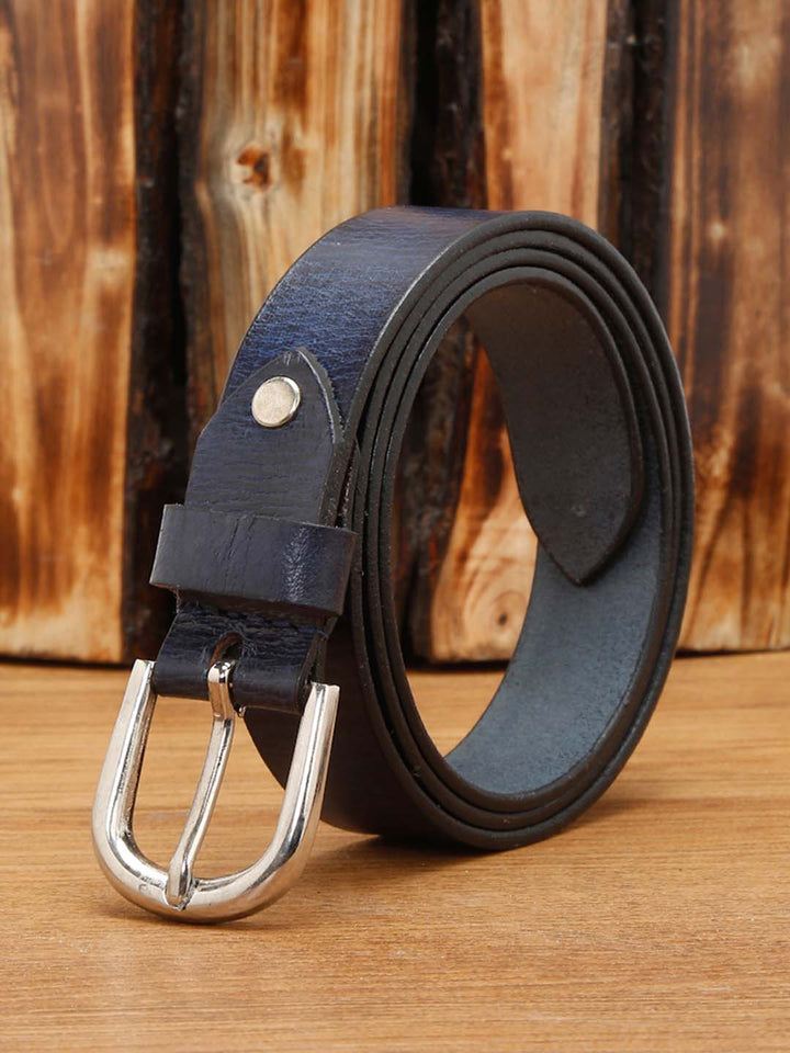 Blue Men's Blue Casual Italian Leather Belt For Men